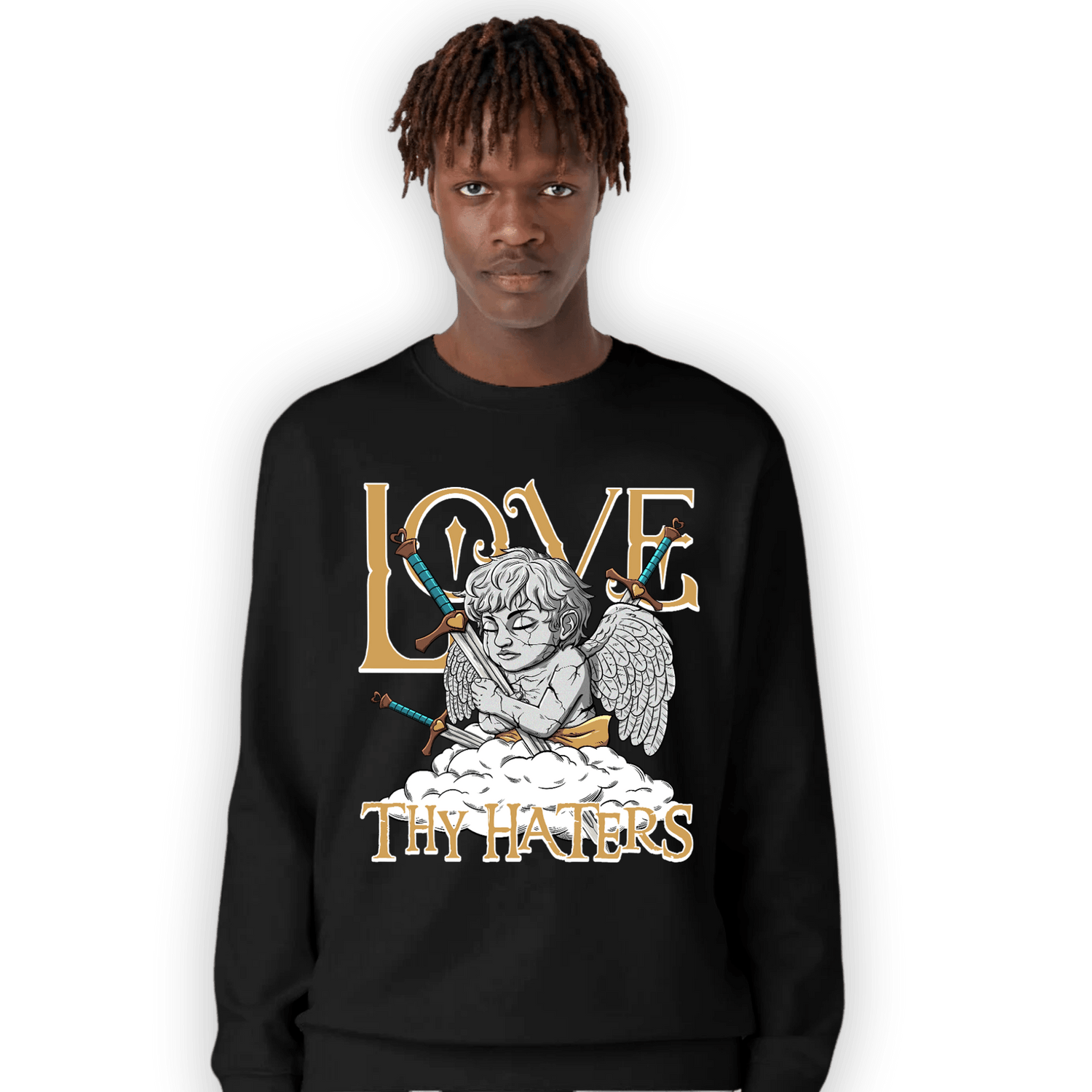 Cacao Wow 4s Sweatshirt Match Love Thy Haters Angel - NastyJamz