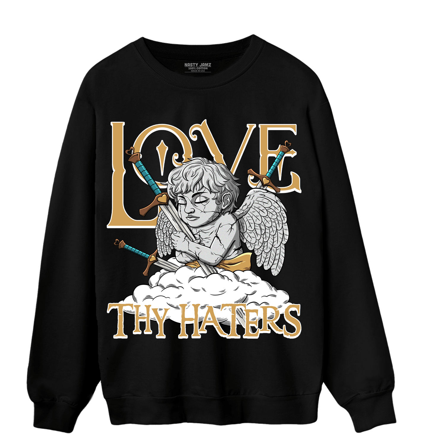Cacao Wow 4s Sweatshirt Match Love Thy Haters Angel - NastyJamz
