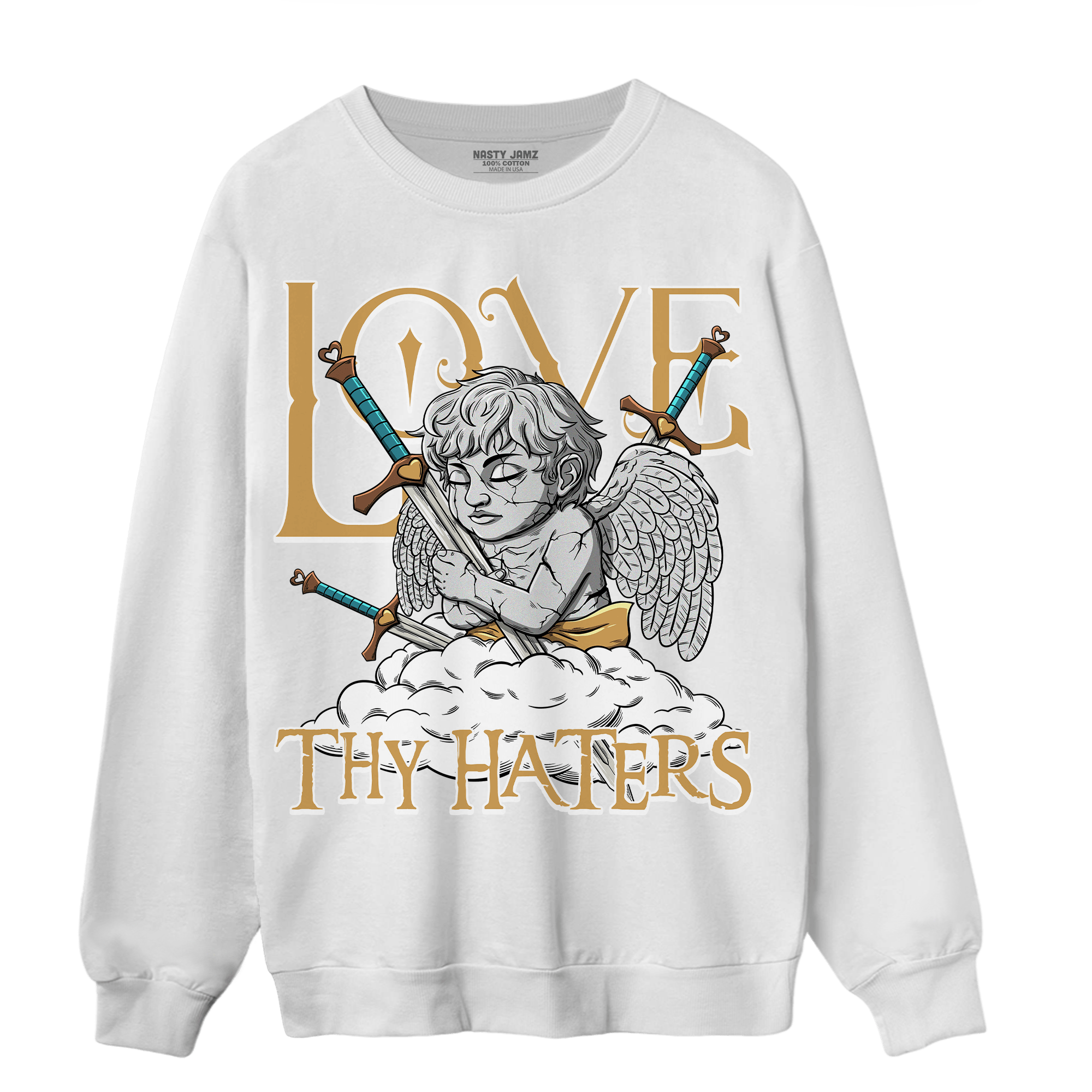 Cacao Wow 4s Sweatshirt Match Love Thy Haters Angel - NastyJamz