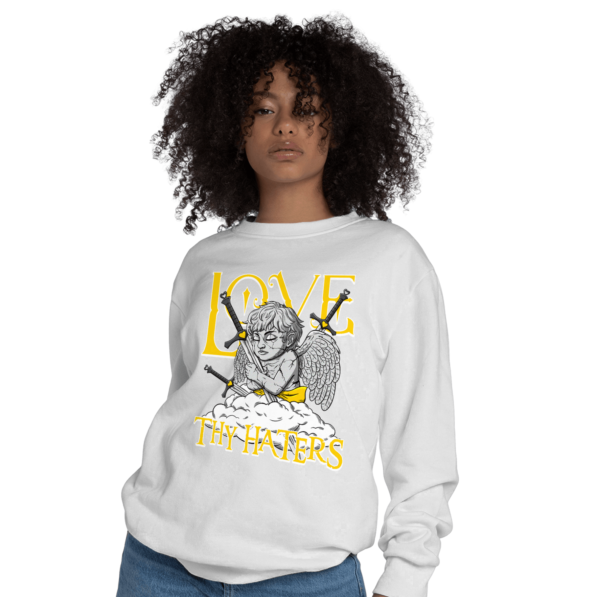 Thunder 4s Sweatshirt Match Love Thy Haters Angel - NastyJamz