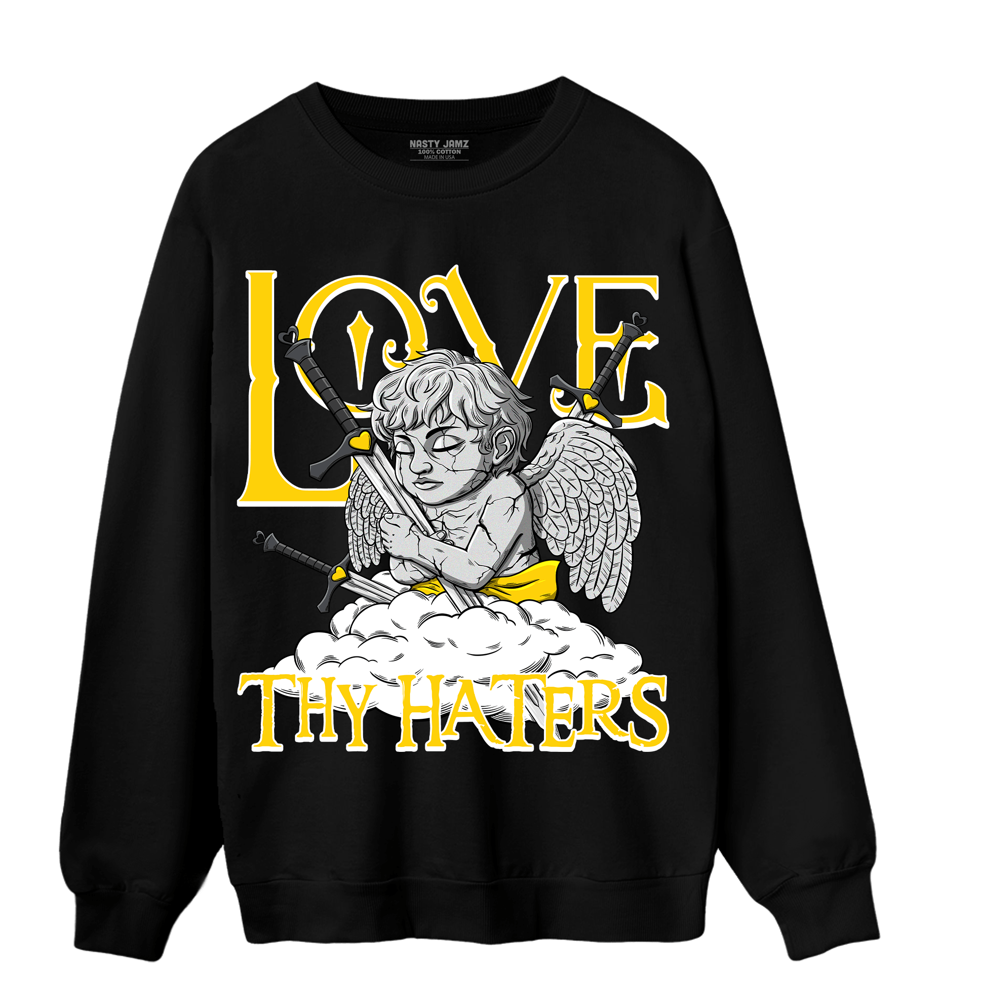 Thunder 4s Sweatshirt Match Love Thy Haters Angel - NastyJamz