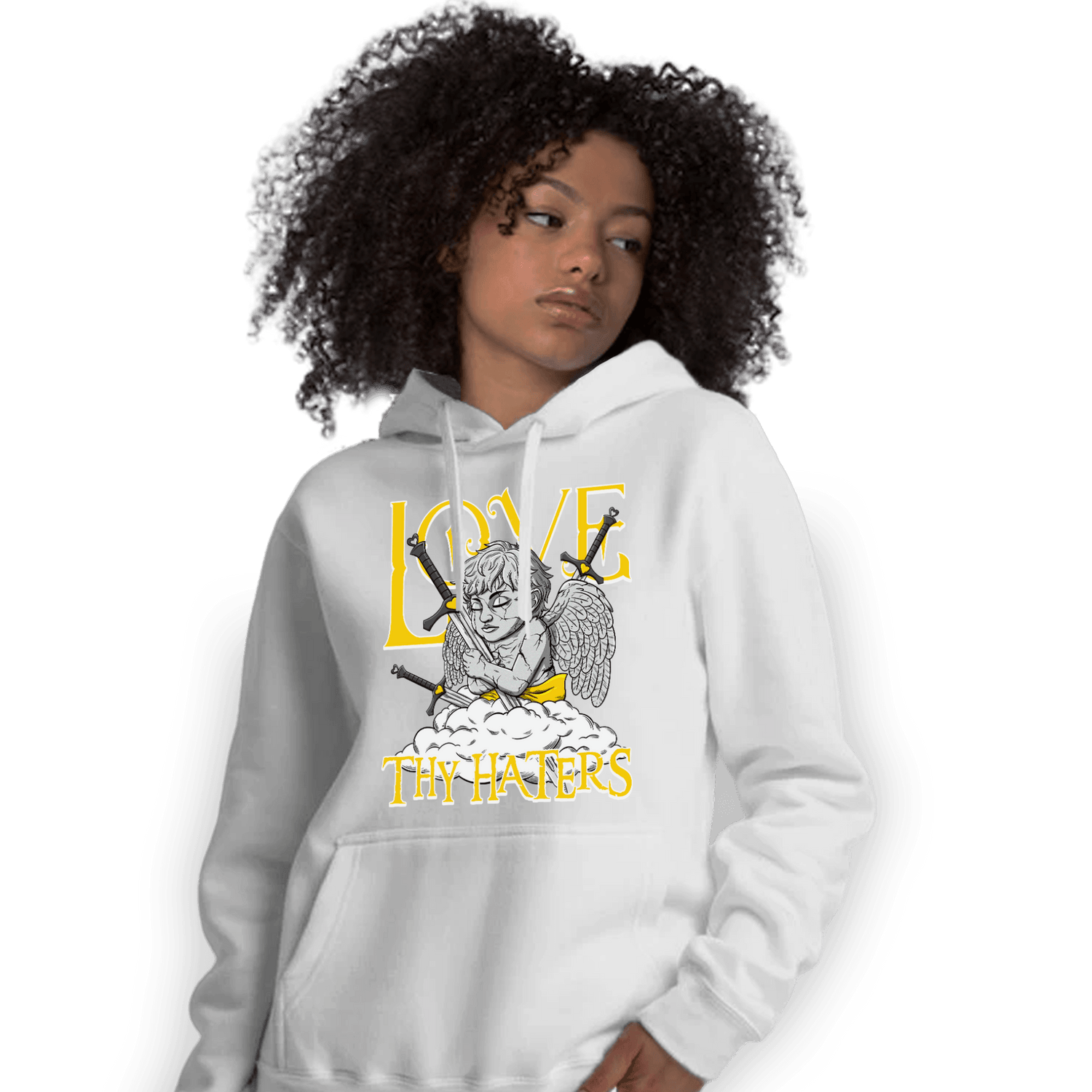 Thunder 4s Hoodie Match Love Thy Haters Angel - NastyJamz