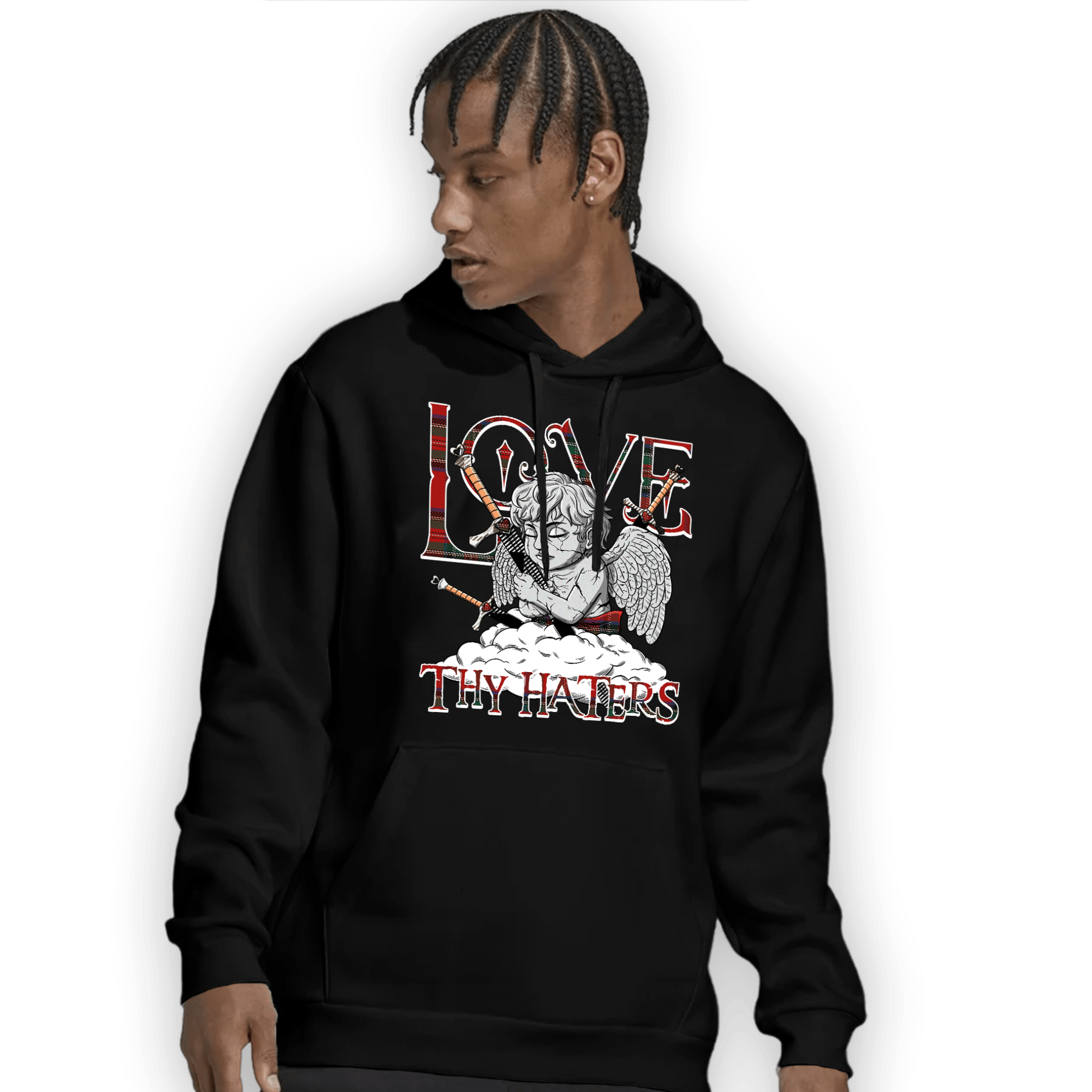 Plaid 5s Hoodie Match Love Thy Haters Angel - NastyJamz