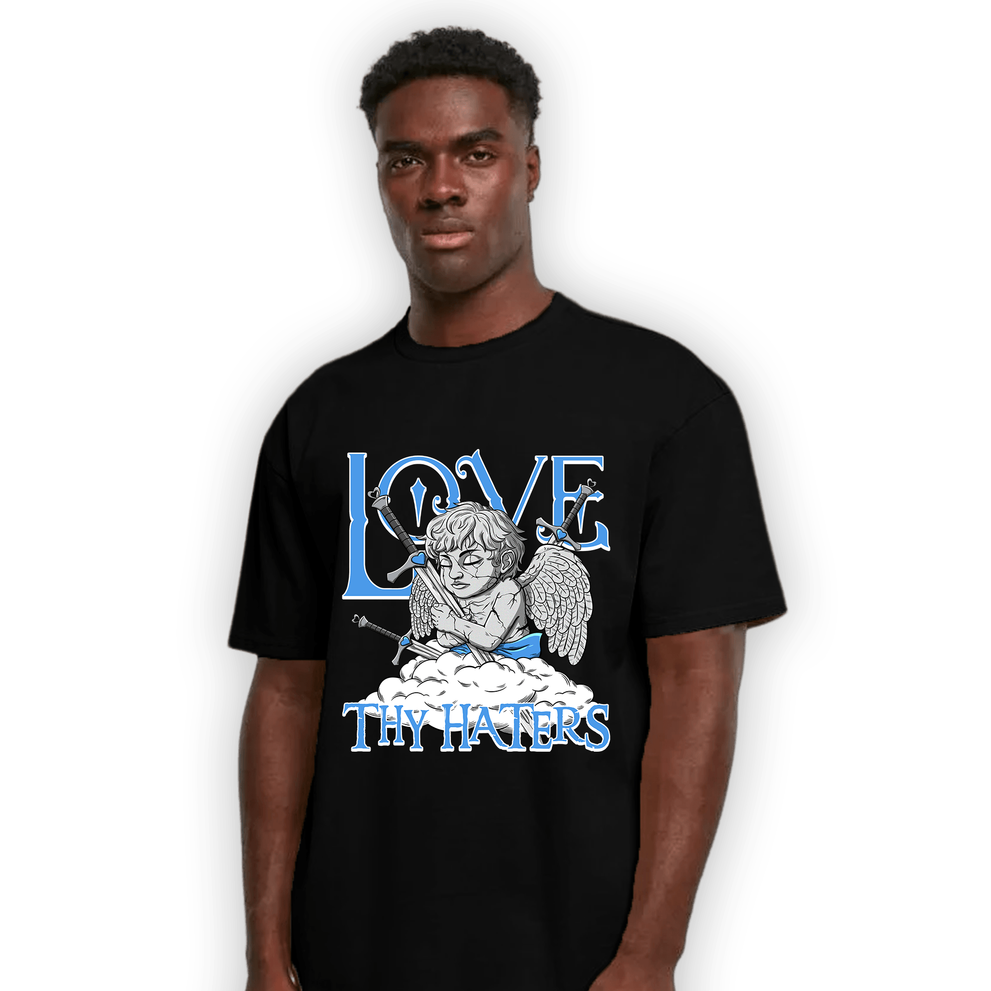 University Blue 5s T Shirt Match Love Thy Haters Angel - NastyJamz