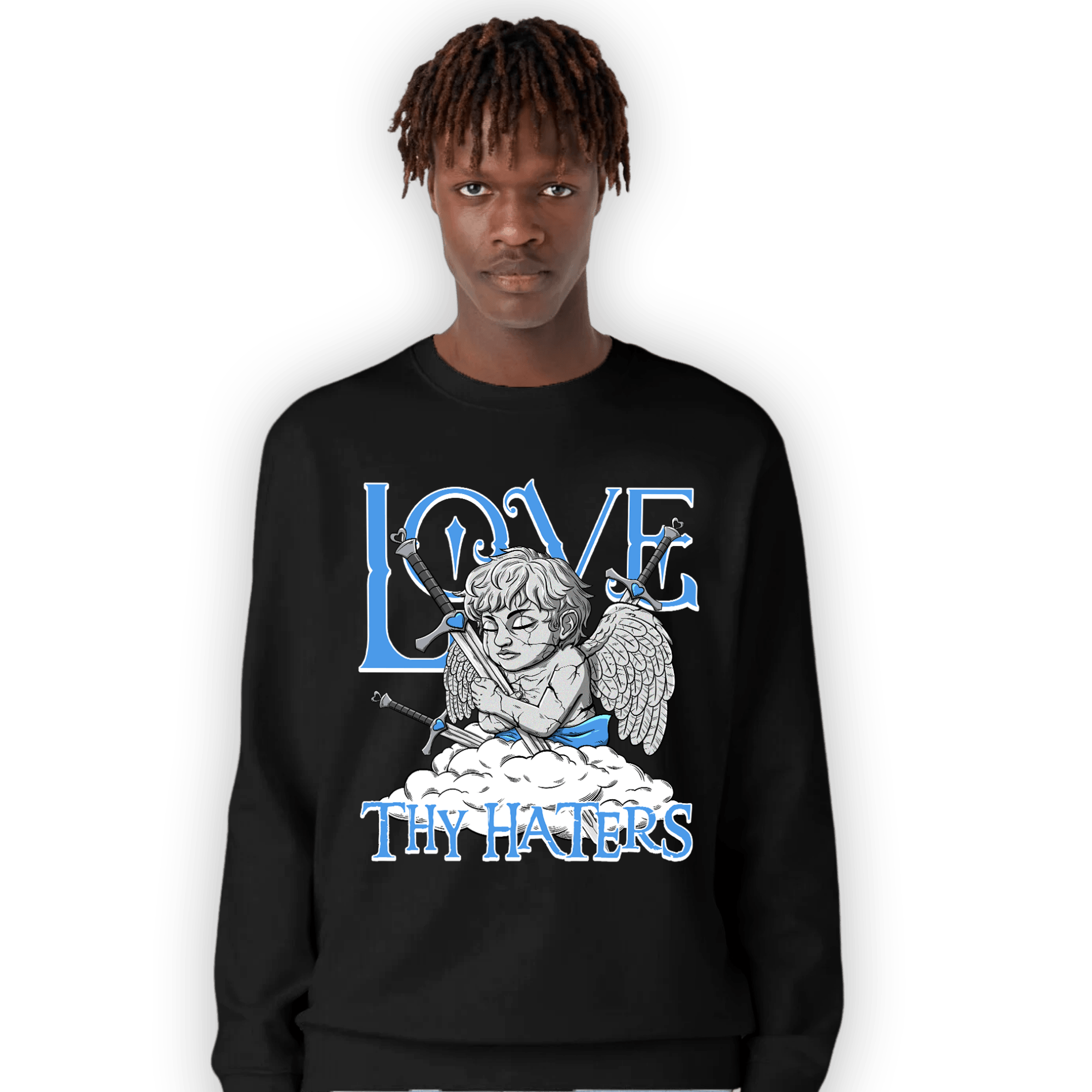 University Blue 5s Sweatshirt Match Love Thy Haters Angel - NastyJamz