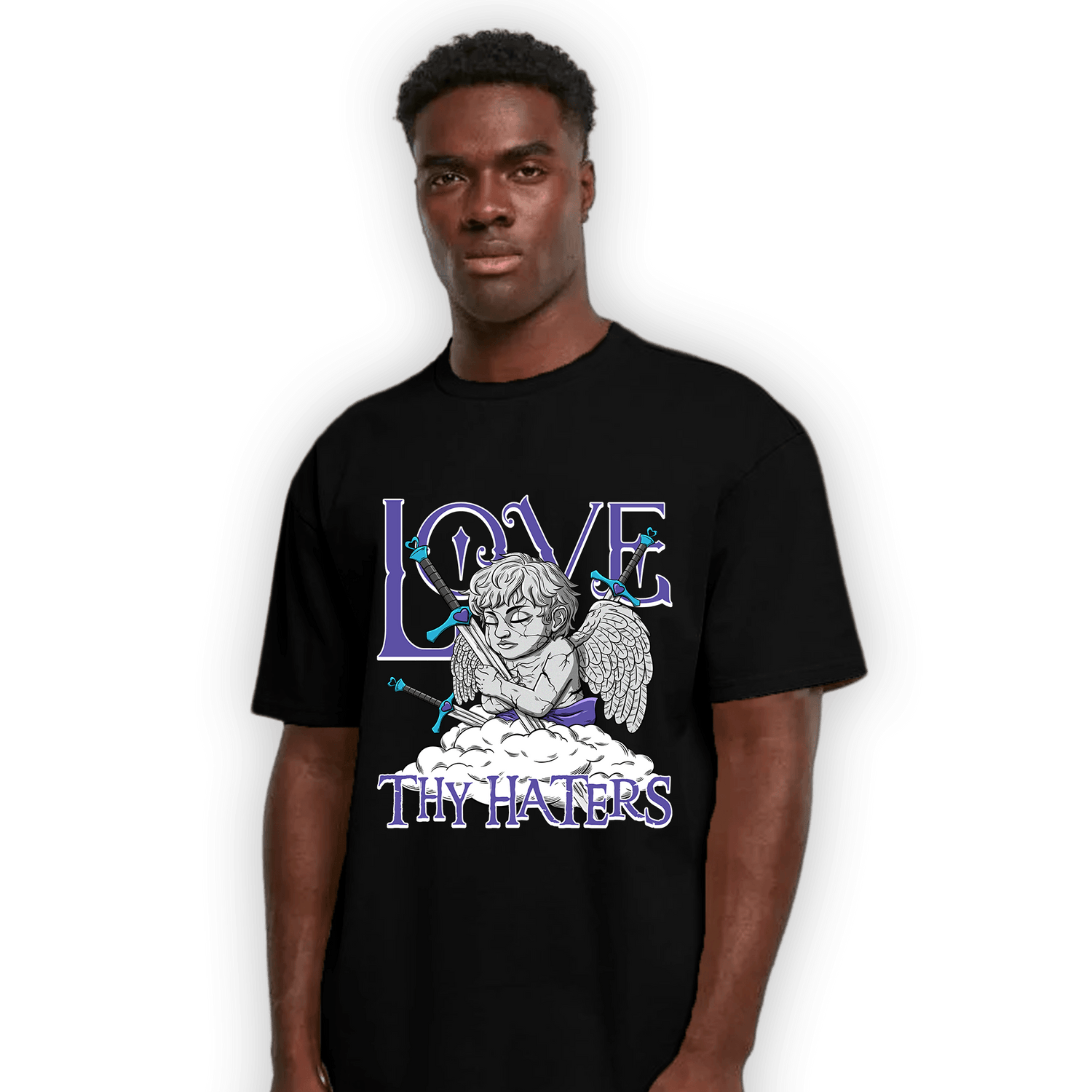 Aqua 6s T Shirt Match Love Thy Haters Angel - NastyJamz