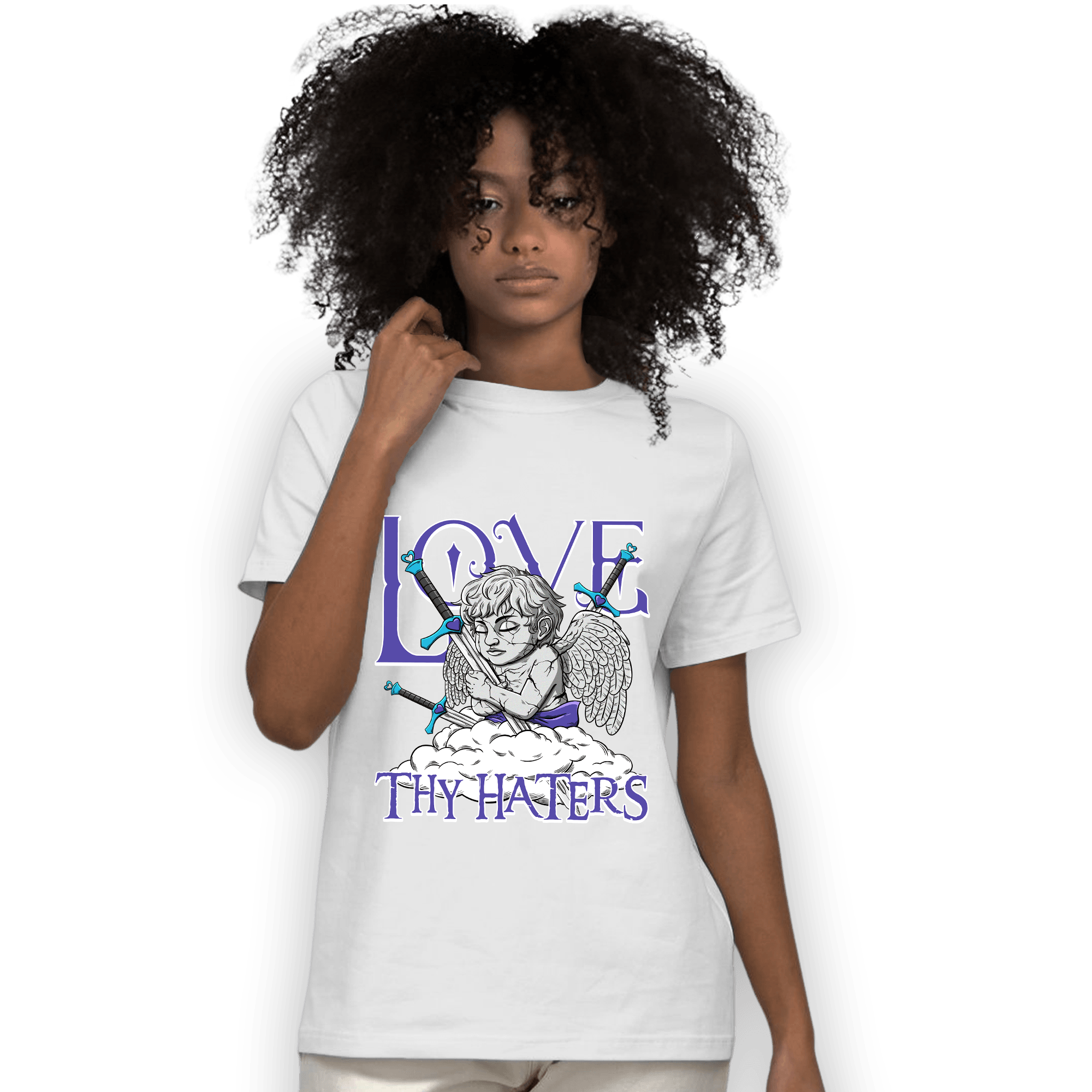 Aqua 6s T Shirt Match Love Thy Haters Angel - NastyJamz