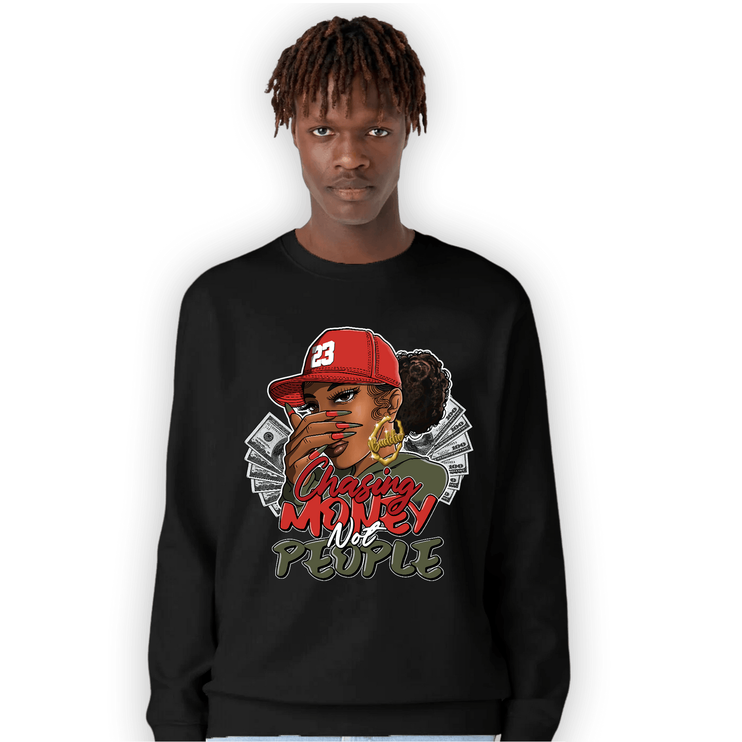 Dunk Low Mystic Red Sweatshirt Match Melanin Chasing Money - NastyJamz