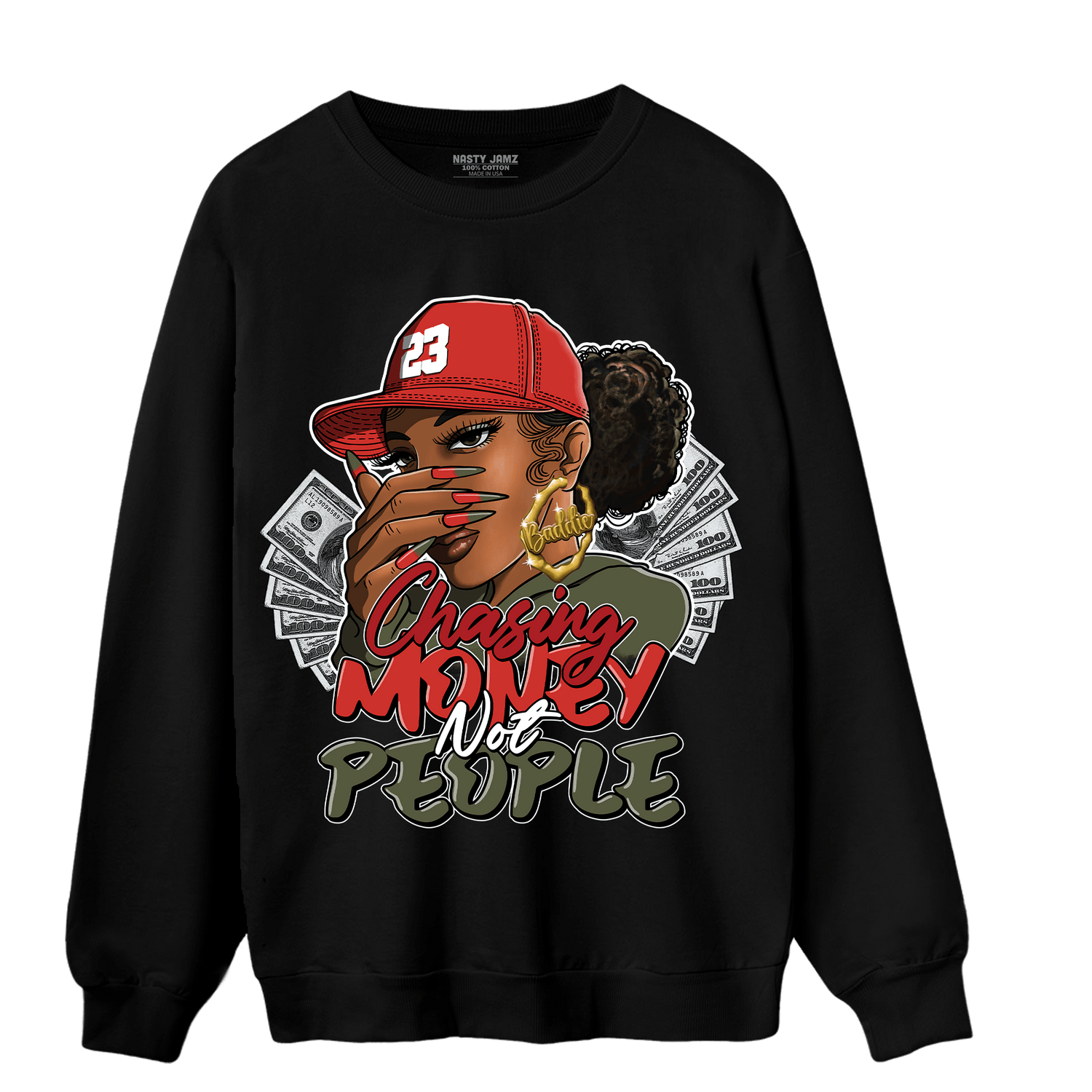 Dunk Low Mystic Red Sweatshirt Match Melanin Chasing Money - NastyJamz