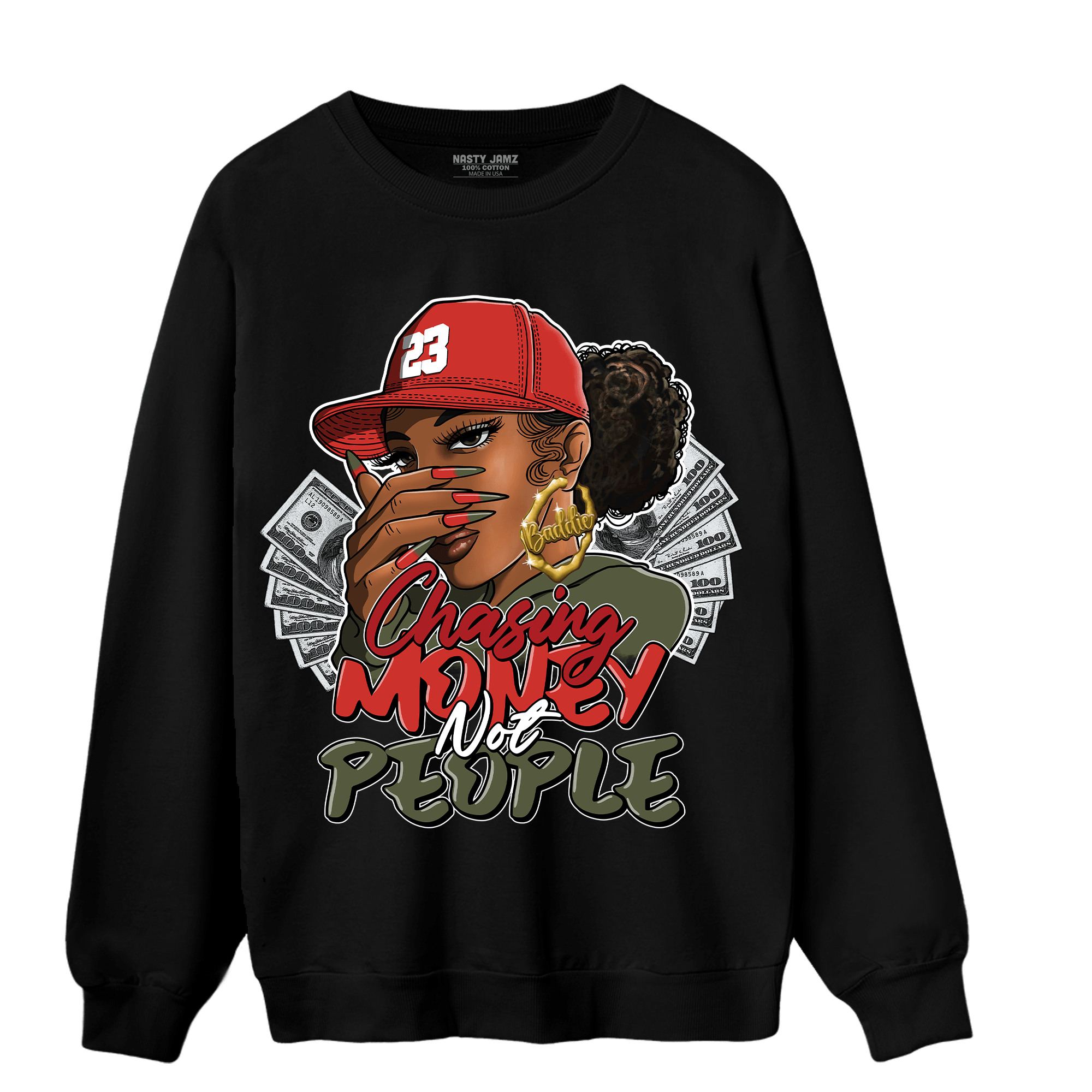 Dunk Low Mystic Red Sweatshirt Match Melanin Chasing Money - NastyJamz