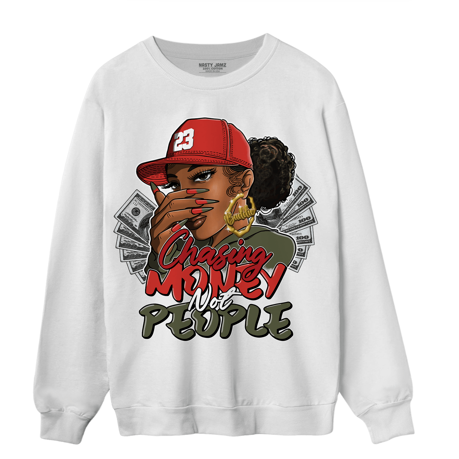 Dunk Low Mystic Red Sweatshirt Match Melanin Chasing Money - NastyJamz