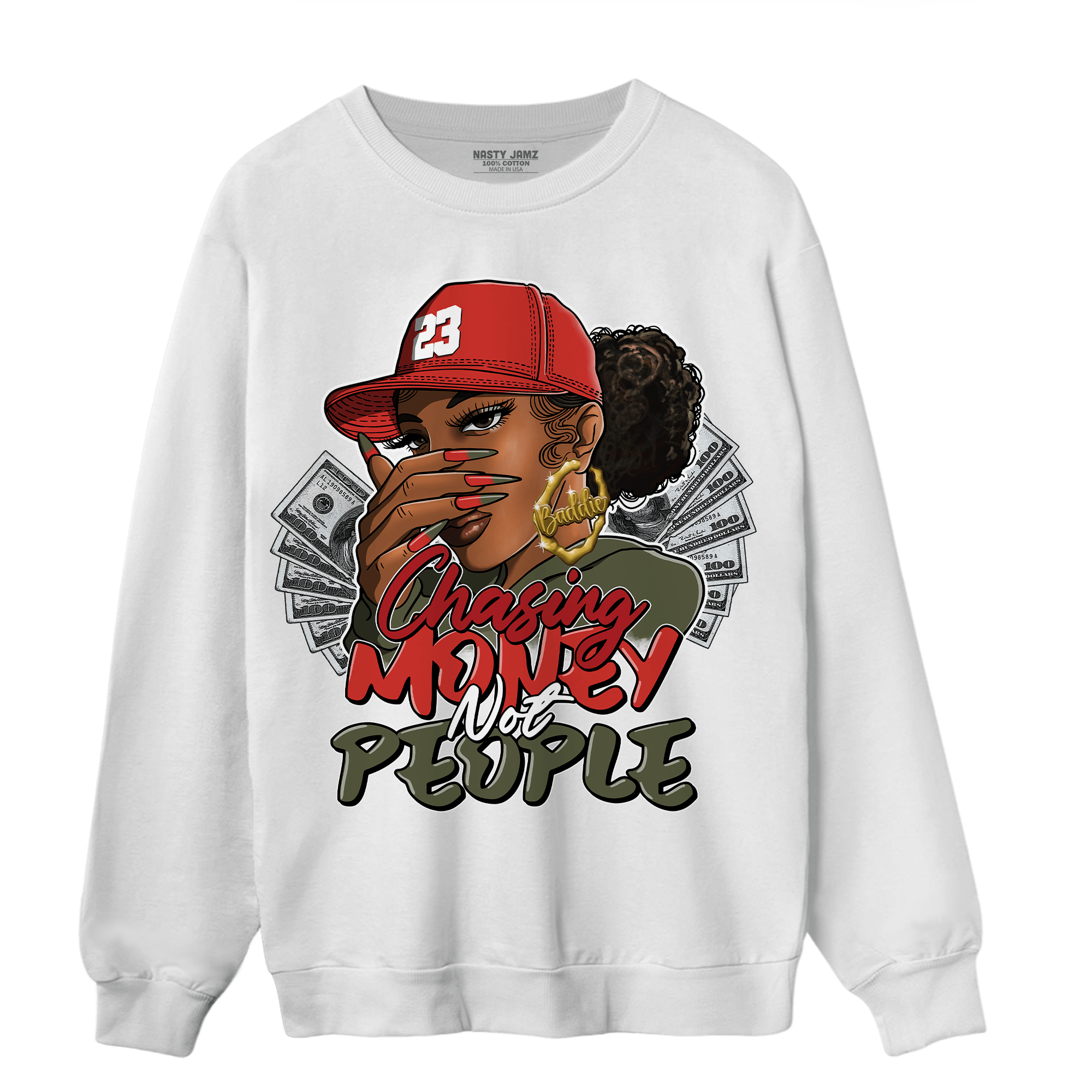 Dunk Low Mystic Red Sweatshirt Match Melanin Chasing Money - NastyJamz