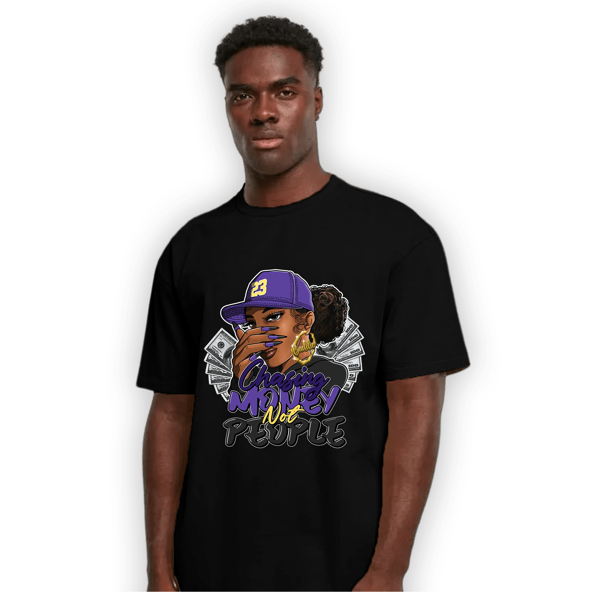 Field Purple 12s T Shirt Match Melanin Chasing Money - NastyJamz