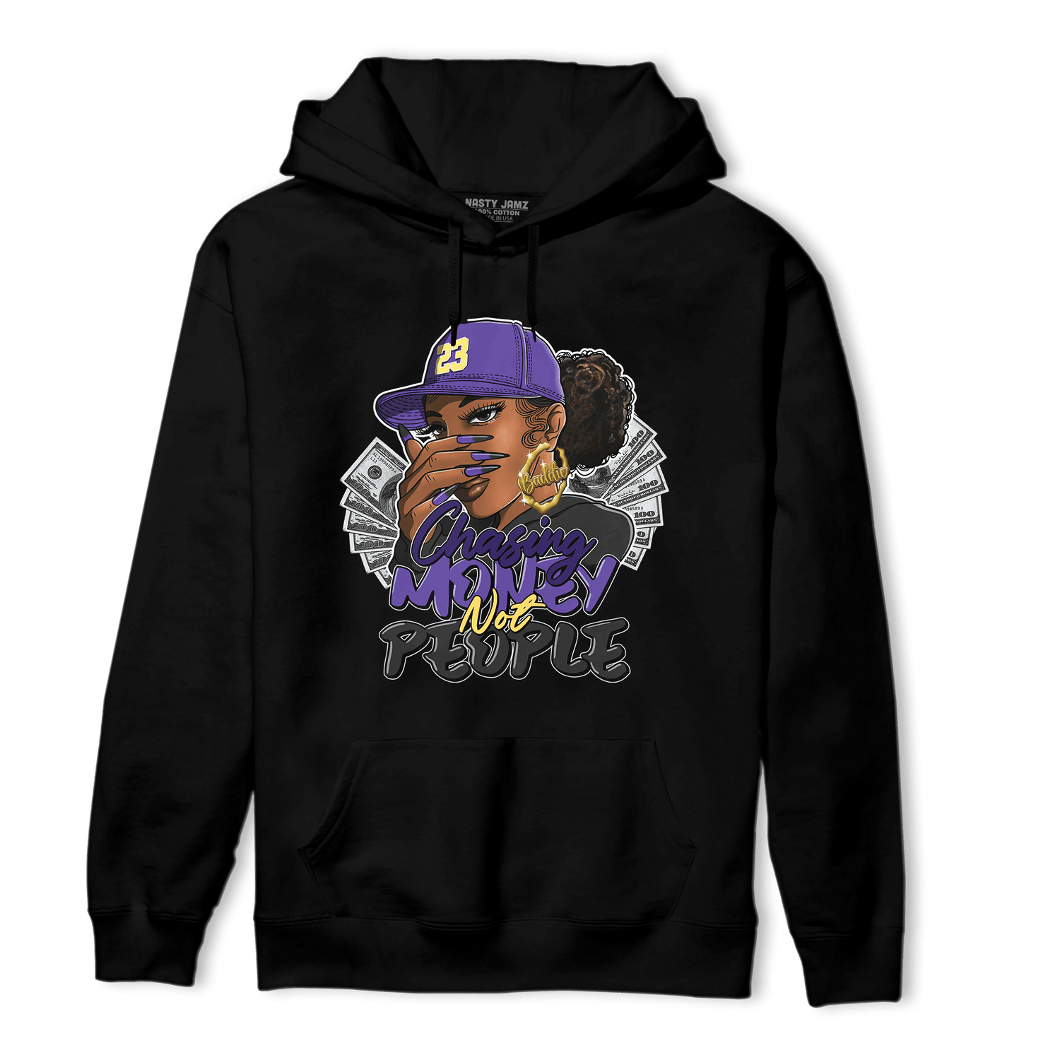 Field Purple 12s Hoodie Match Melanin Chasing Money - NastyJamz