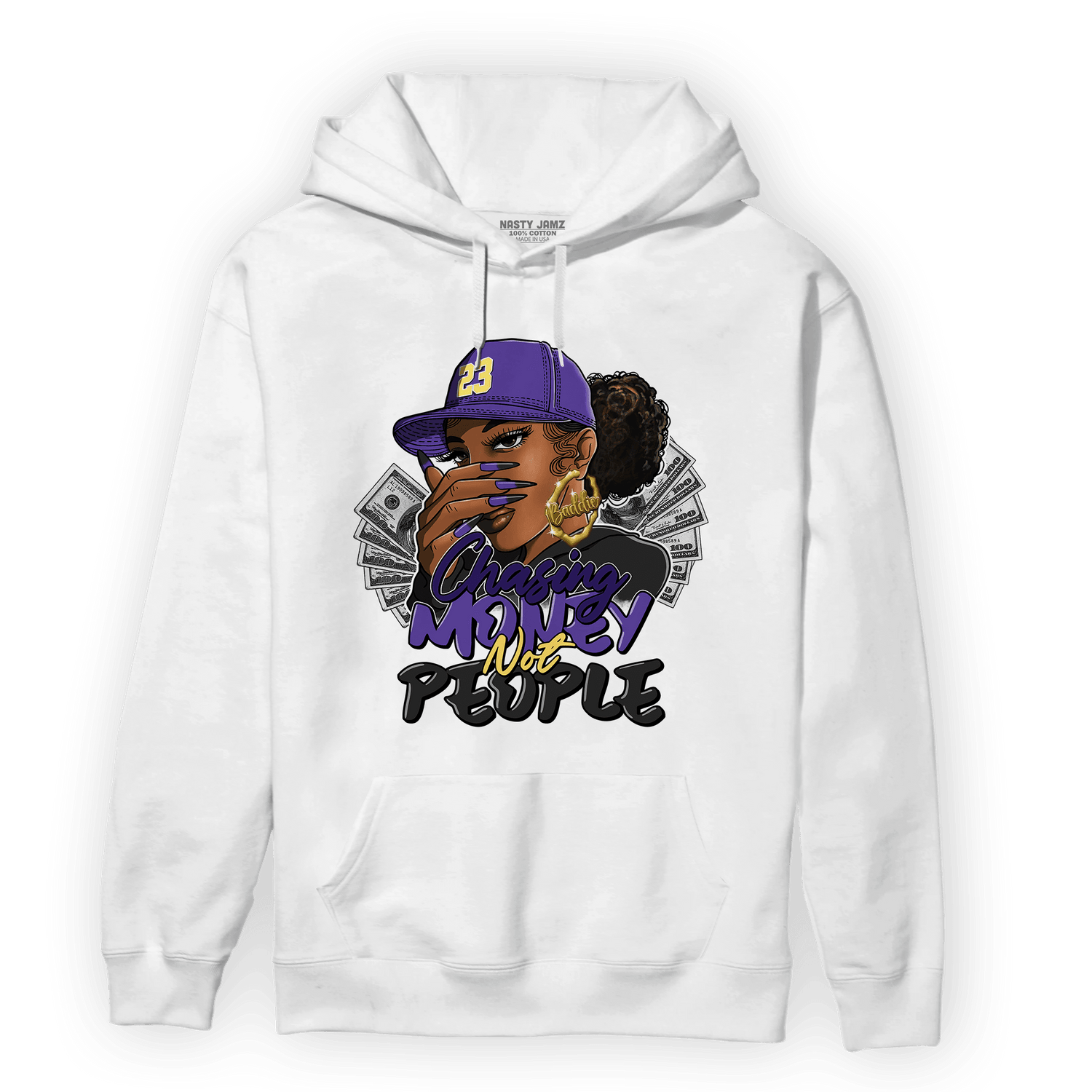 Field Purple 12s Hoodie Match Melanin Chasing Money - NastyJamz