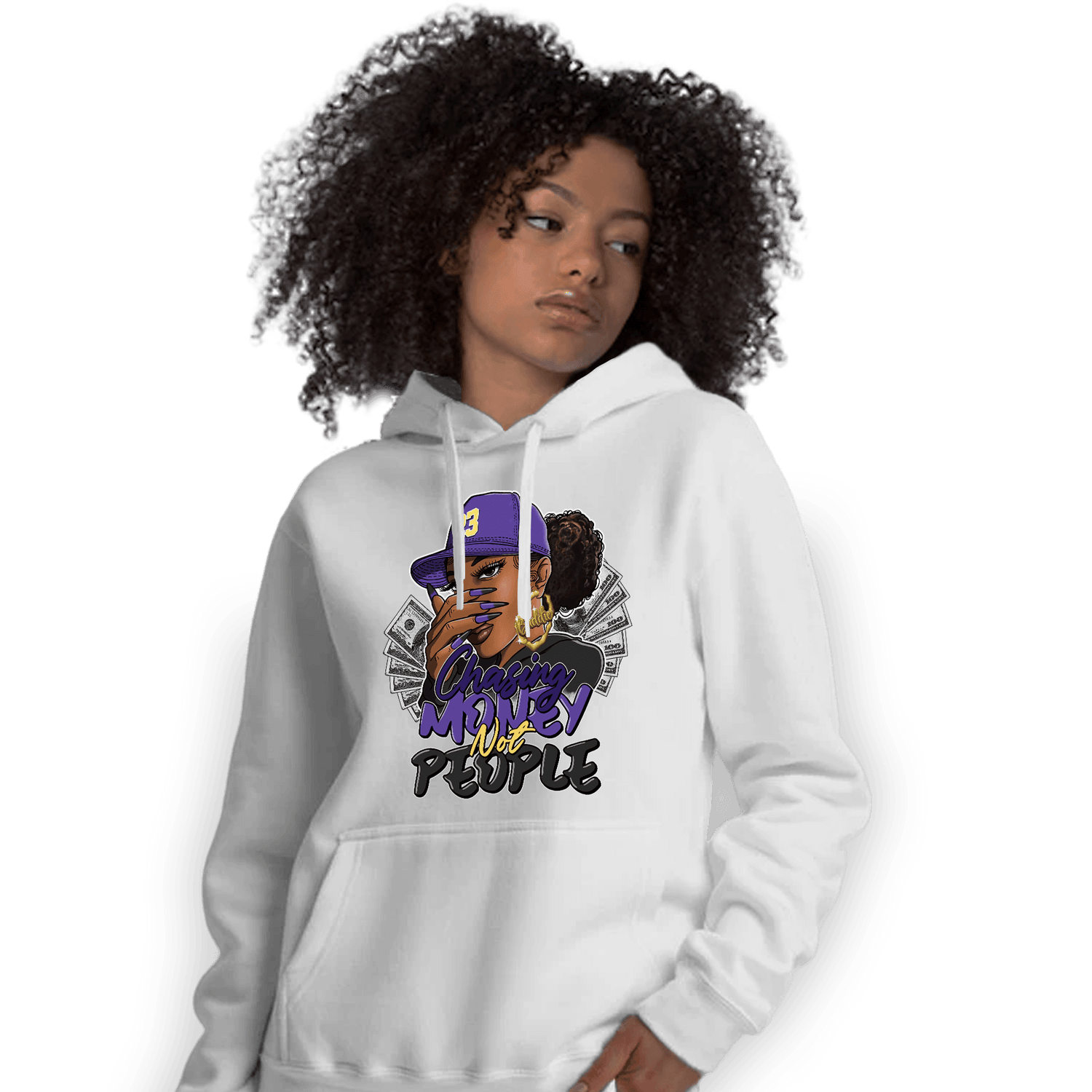 Field Purple 12s Hoodie Match Melanin Chasing Money - NastyJamz