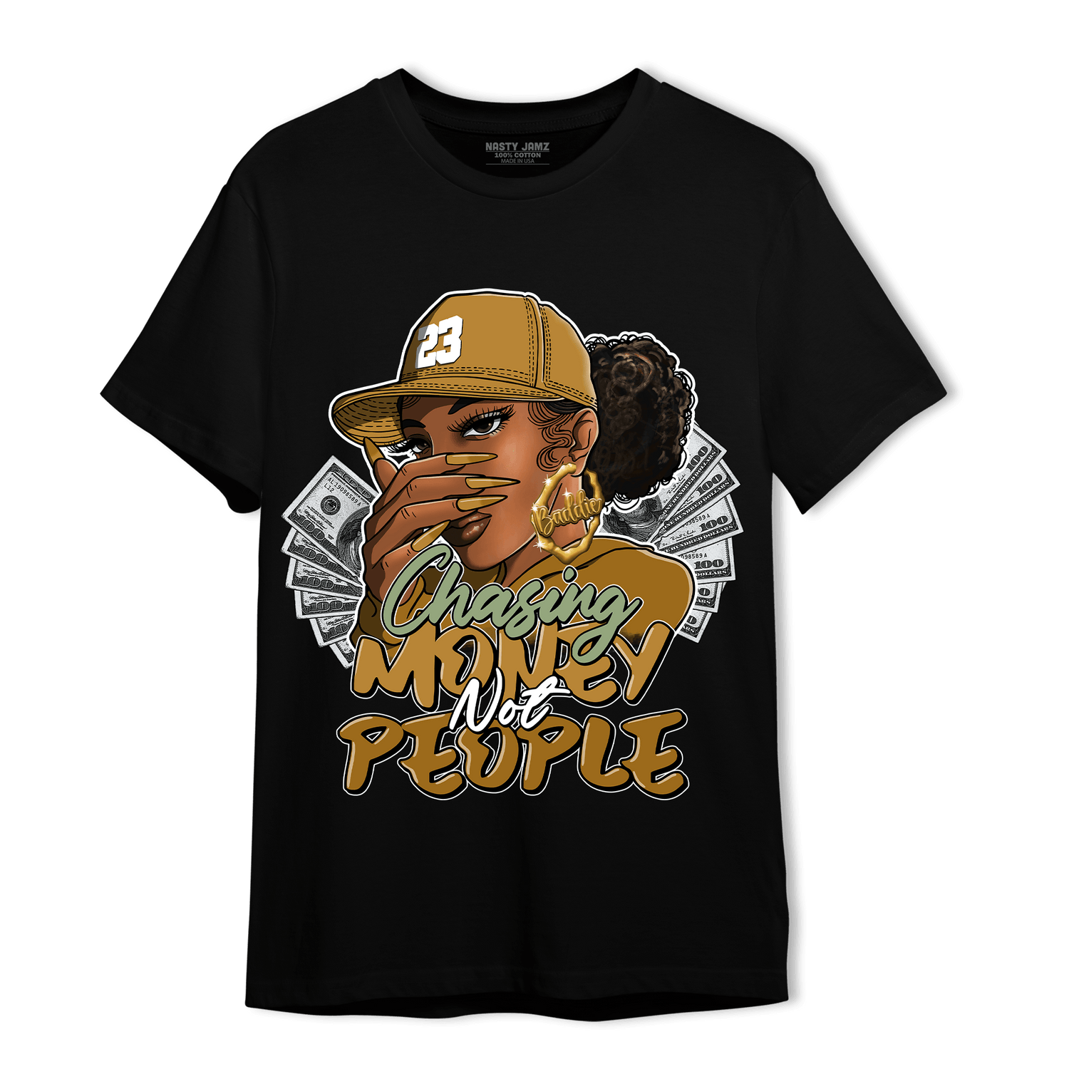 Wheat 13s T Shirt Match Melanin Chasing Money - NastyJamz