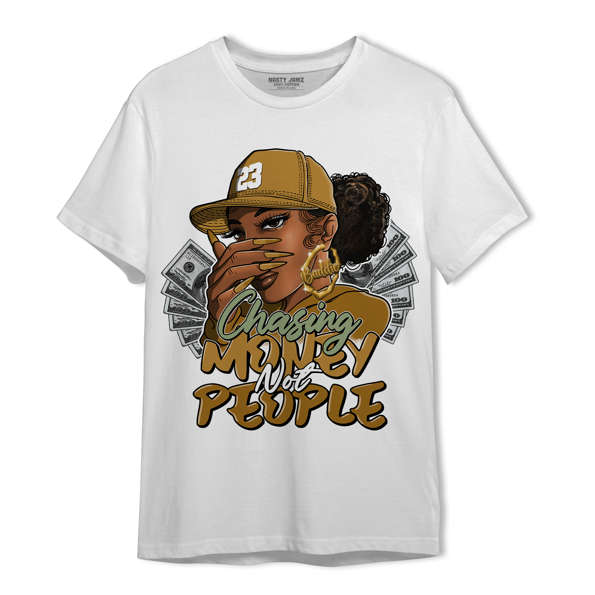 Wheat 13s T Shirt Match Melanin Chasing Money - NastyJamz