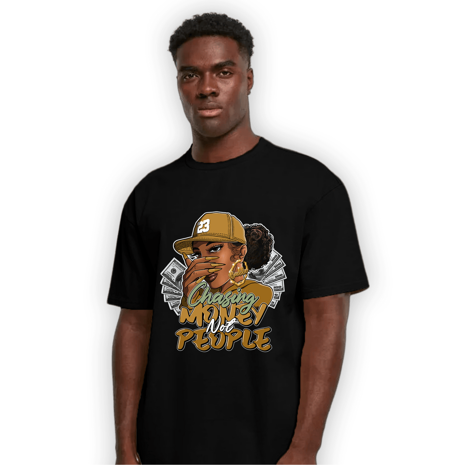 Wheat 13s T Shirt Match Melanin Chasing Money - NastyJamz