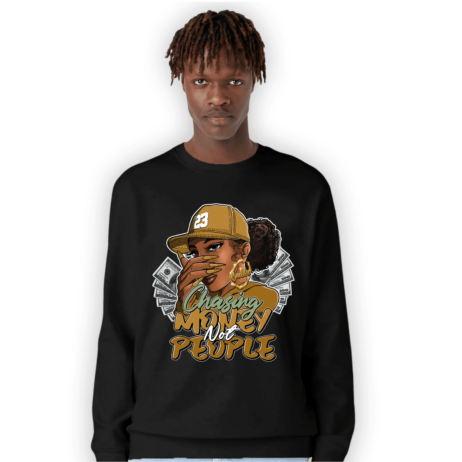 Wheat 13s Sweatshirt Match Melanin Chasing Money - NastyJamz