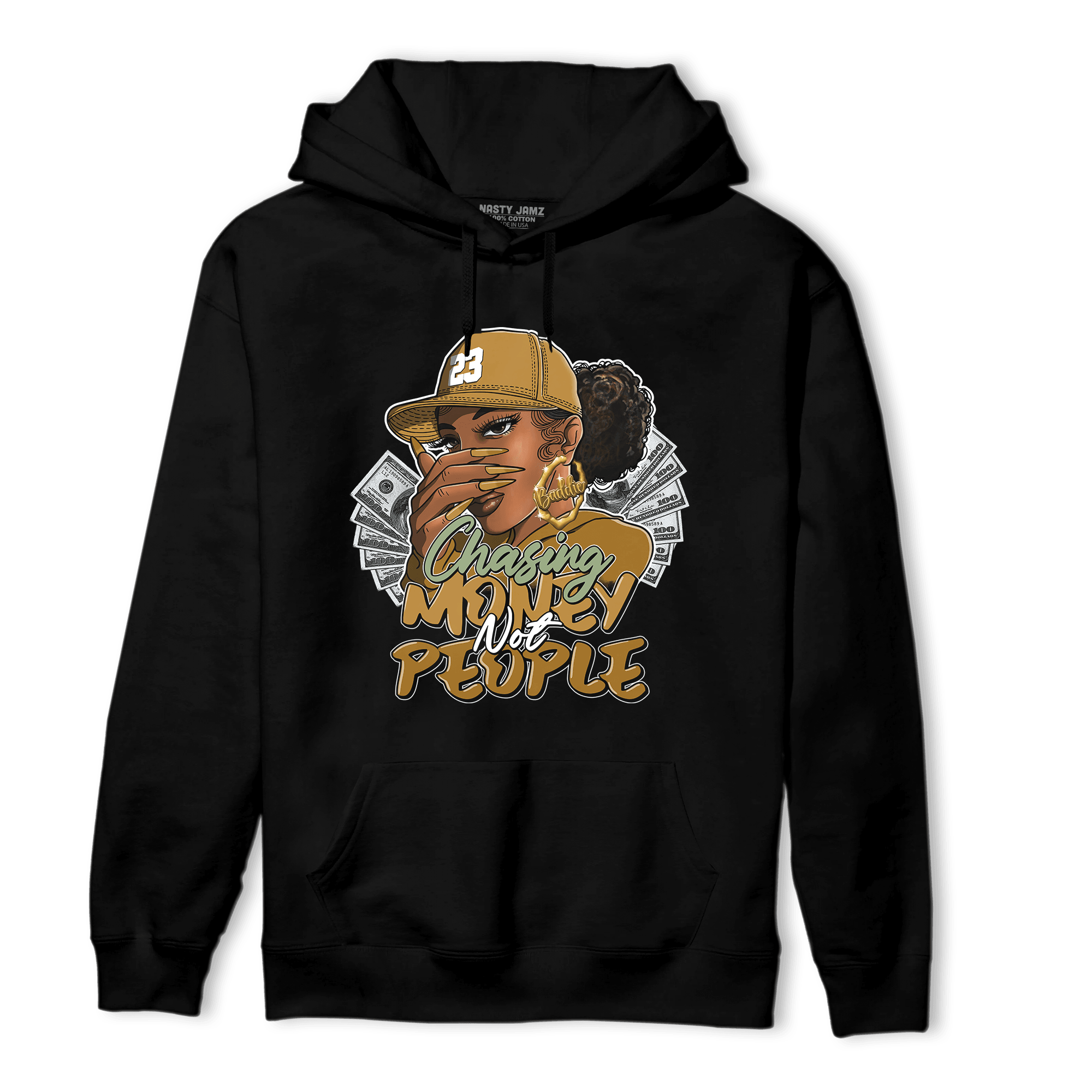 Wheat 13s Hoodie Match Melanin Chasing Money - NastyJamz