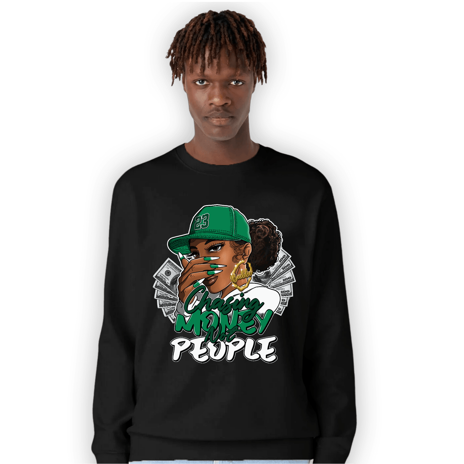 Celtic Lucky Green 1s Sweatshirt Match Melanin Chasing Money - NastyJamz