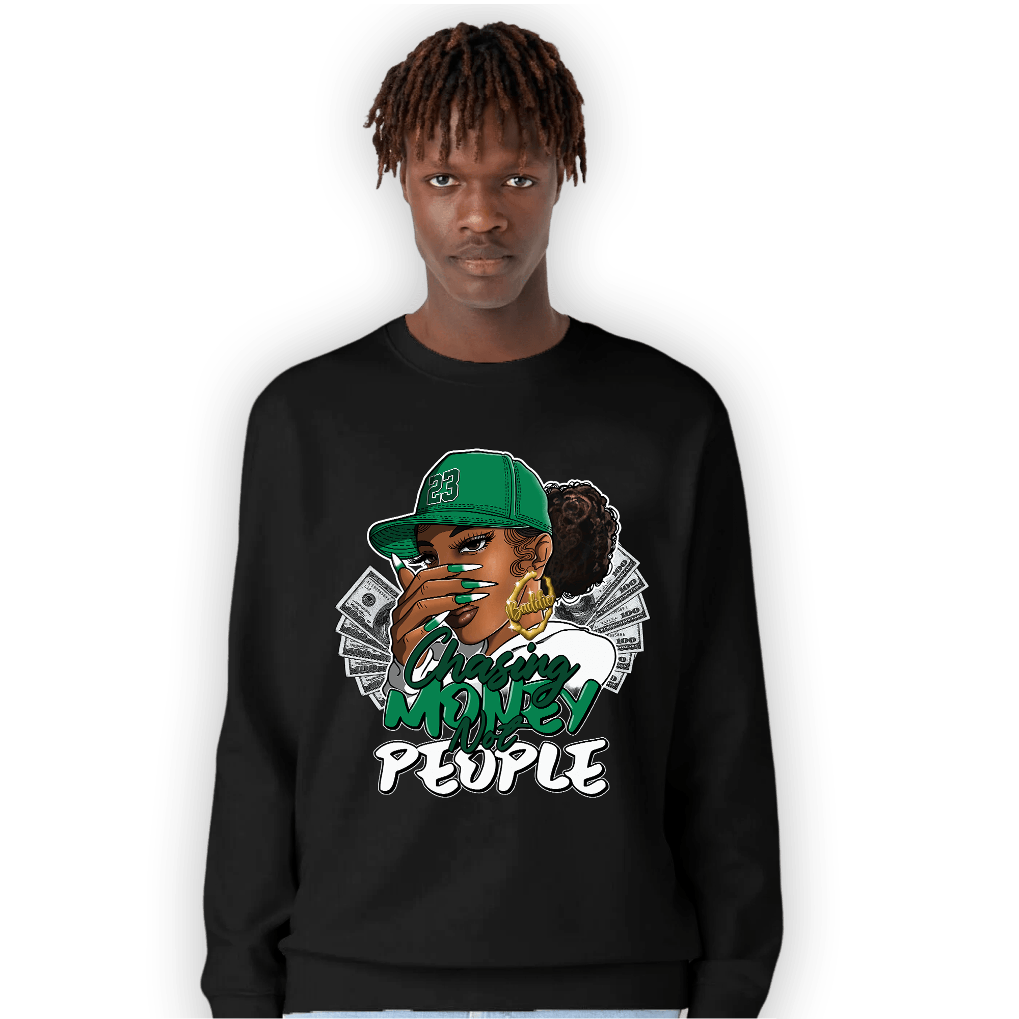 Celtic Lucky Green 1s Sweatshirt Match Melanin Chasing Money - NastyJamz