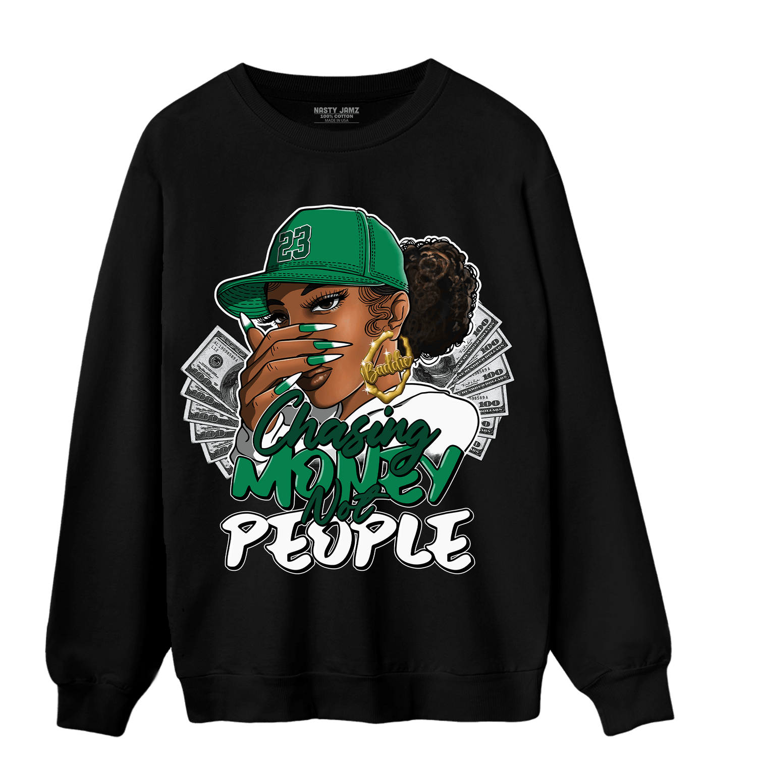 Celtic Lucky Green 1s Sweatshirt Match Melanin Chasing Money - NastyJamz