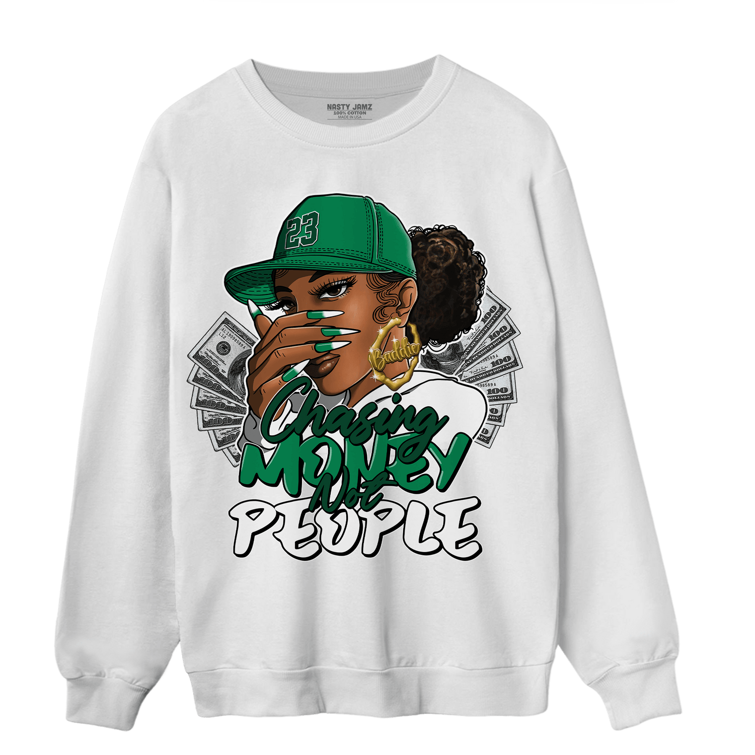 Celtic Lucky Green 1s Sweatshirt Match Melanin Chasing Money - NastyJamz