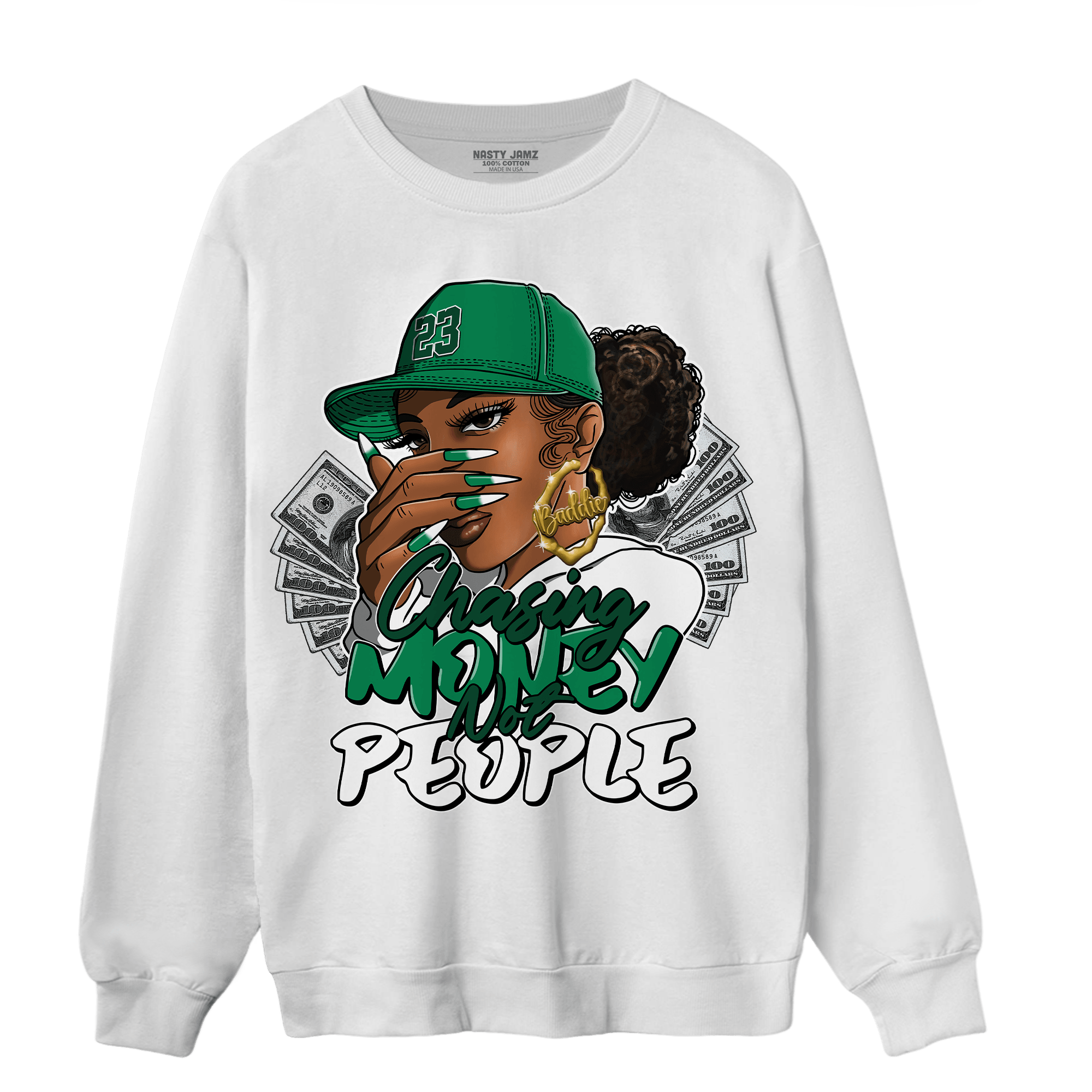 Celtic Lucky Green 1s Sweatshirt Match Melanin Chasing Money - NastyJamz