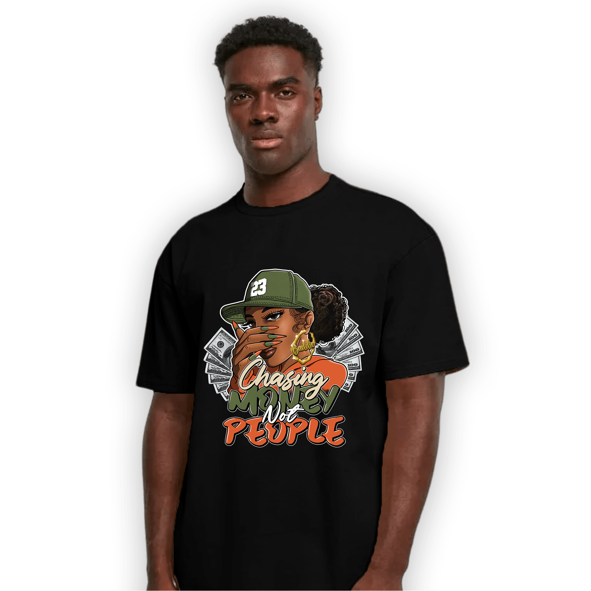 High OG Celadon 1s T Shirt Match Melanin Chasing Money - NastyJamz