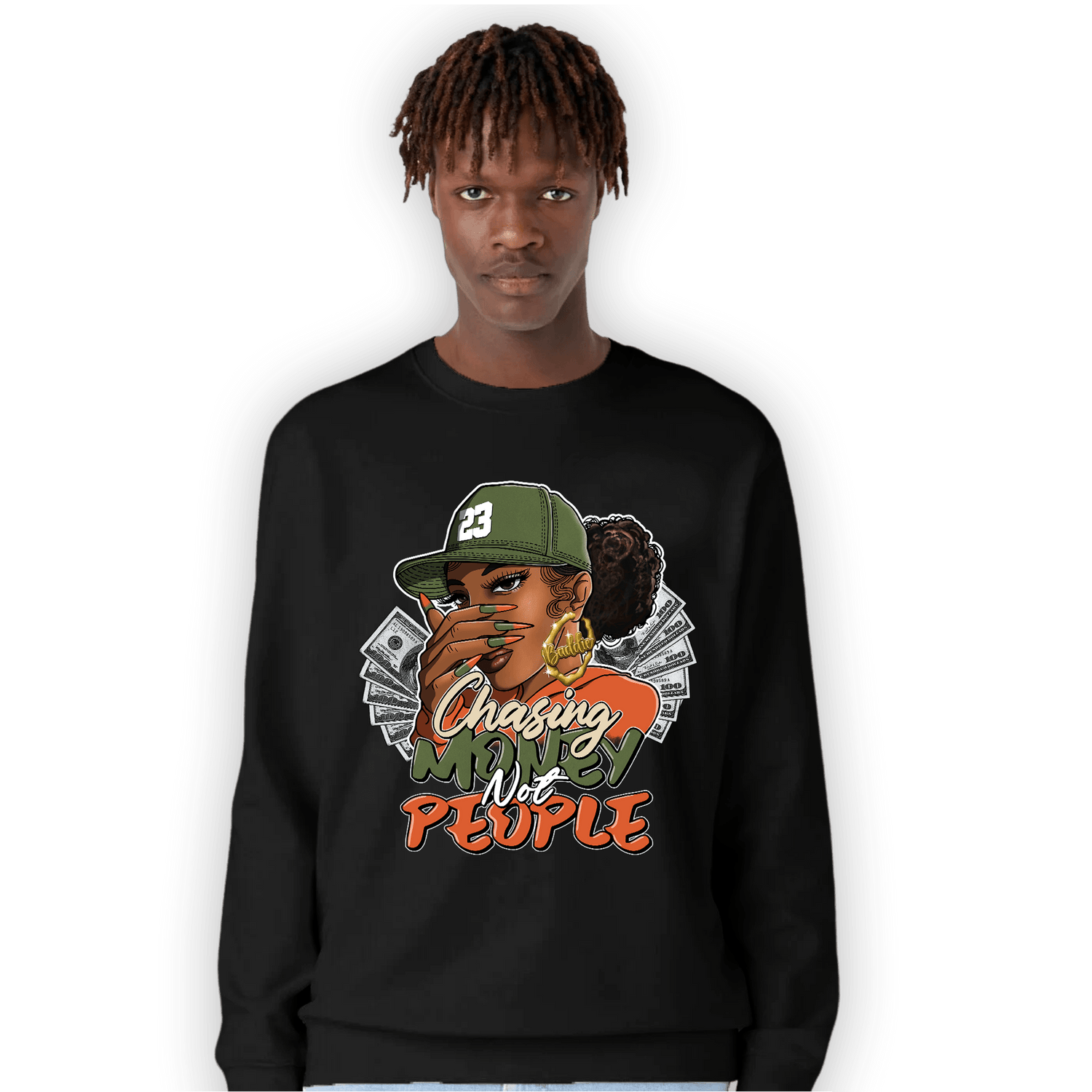 High OG Celadon 1s Sweatshirt Match Melanin Chasing Money - NastyJamz