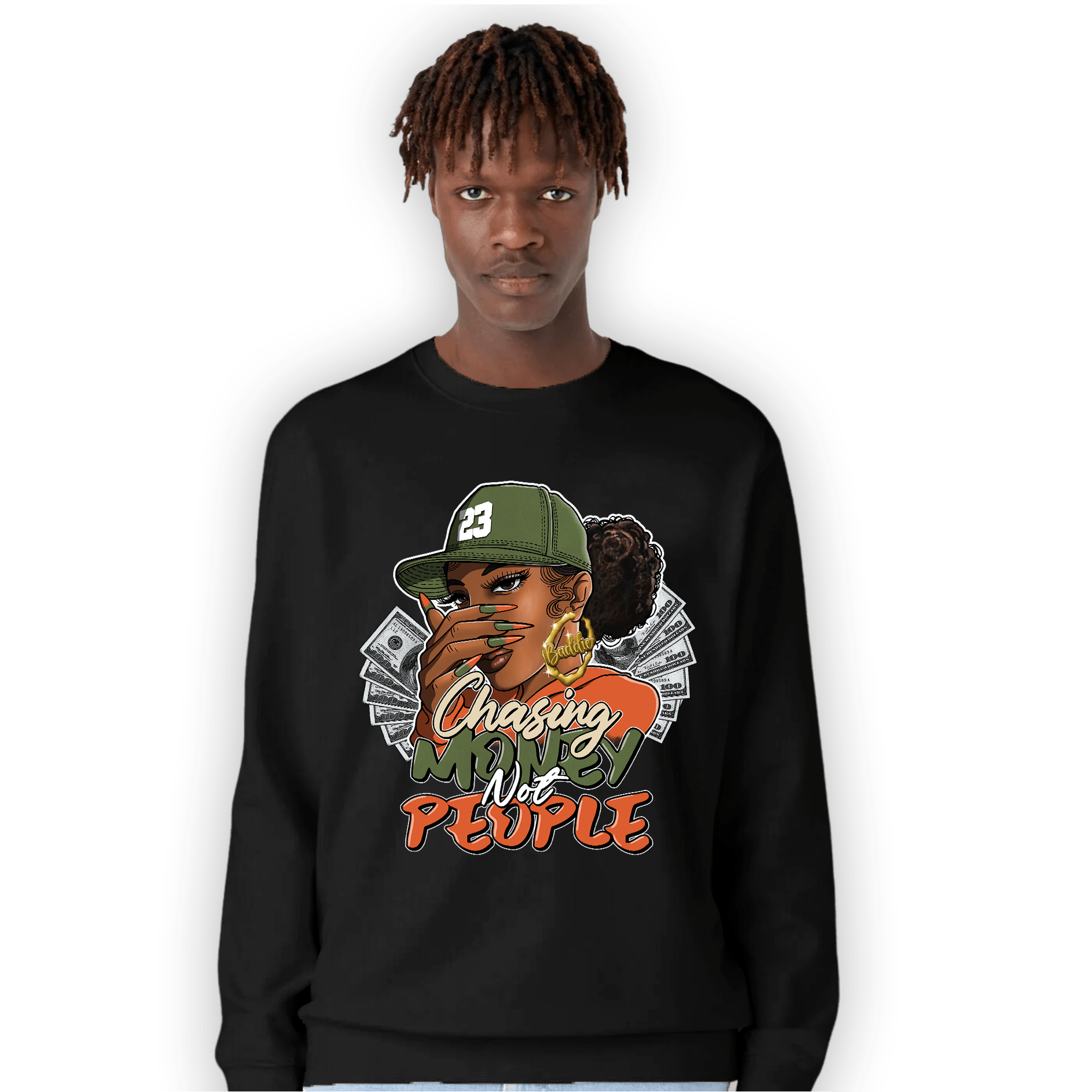 High OG Celadon 1s Sweatshirt Match Melanin Chasing Money - NastyJamz