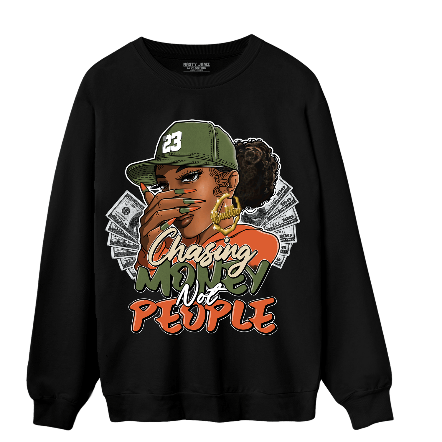 High OG Celadon 1s Sweatshirt Match Melanin Chasing Money - NastyJamz