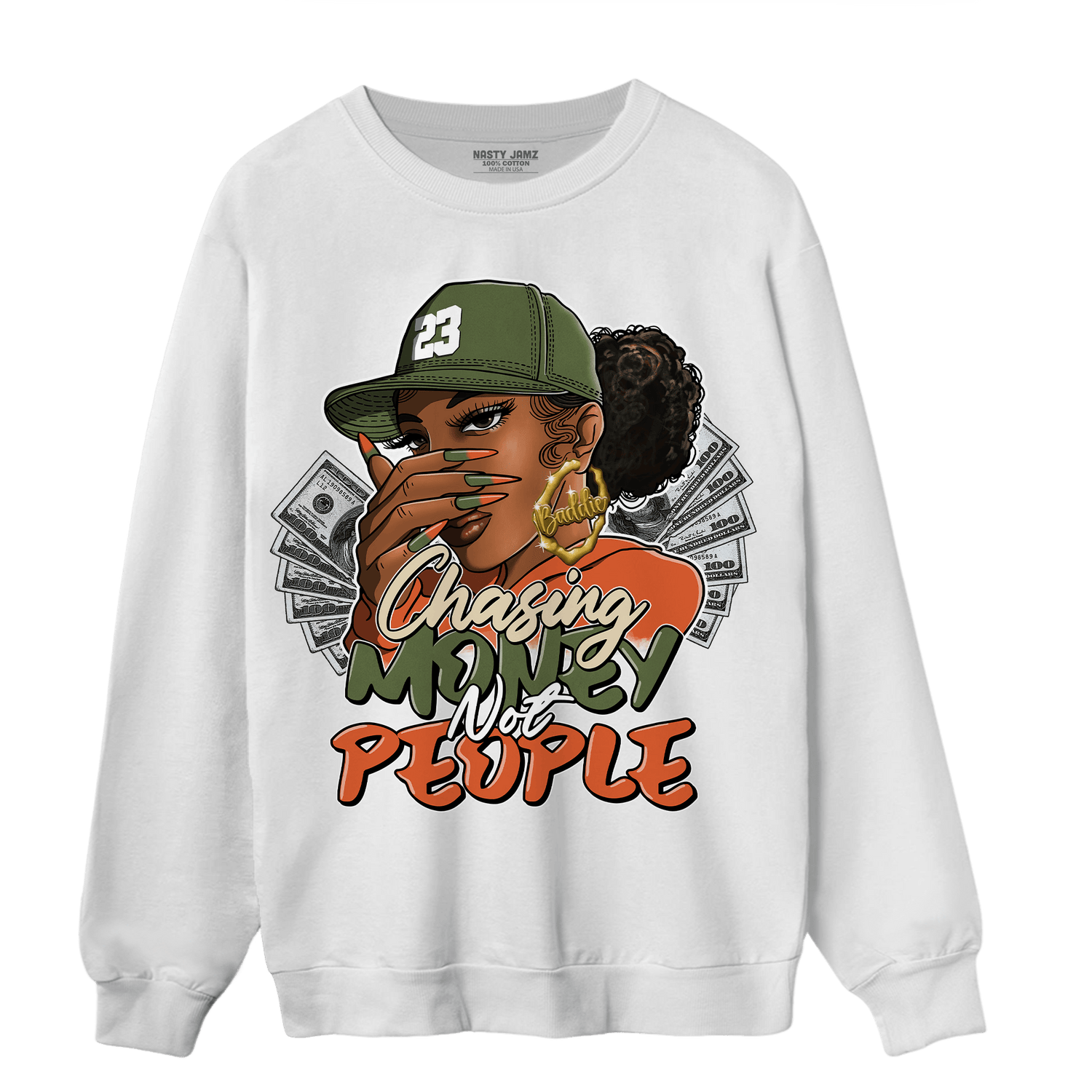 High OG Celadon 1s Sweatshirt Match Melanin Chasing Money - NastyJamz