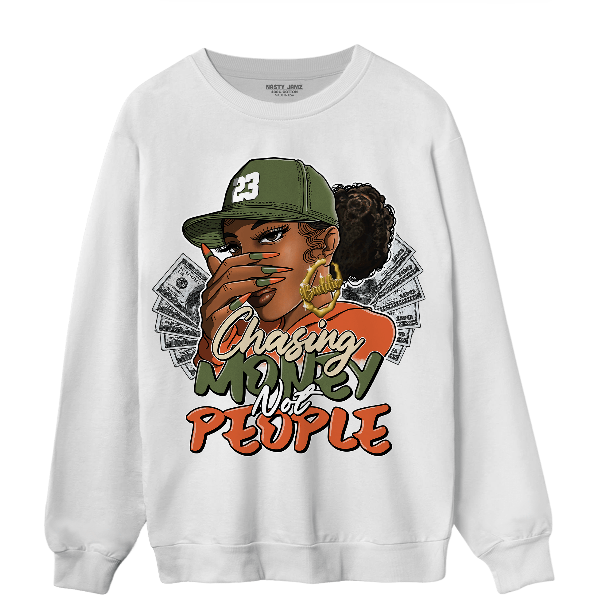 High OG Celadon 1s Sweatshirt Match Melanin Chasing Money - NastyJamz