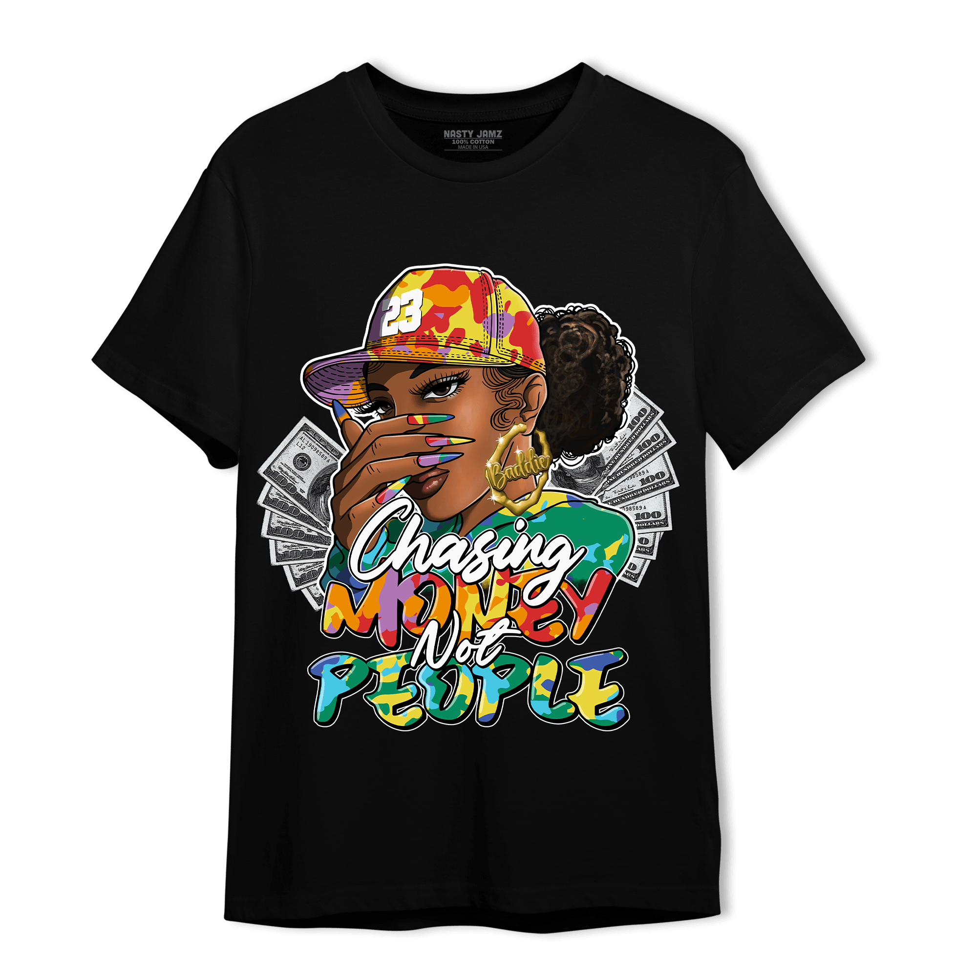 Mid GS Six Championships 1s T Shirt Match Melanin Chasing Money - NastyJamz