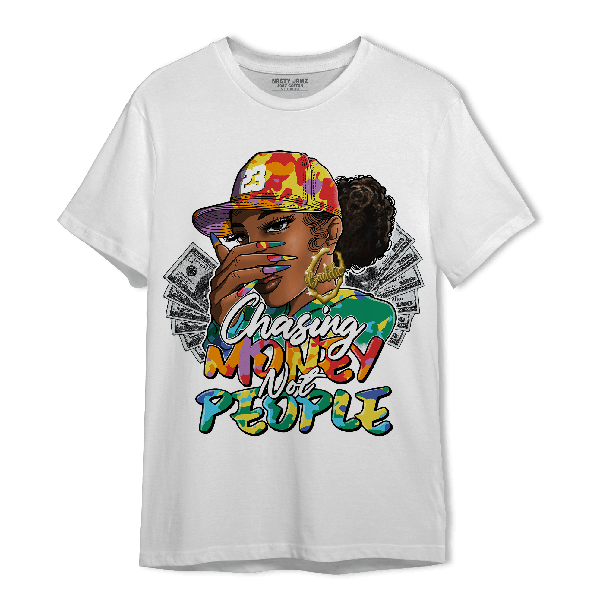 Mid GS Six Championships 1s T Shirt Match Melanin Chasing Money - NastyJamz