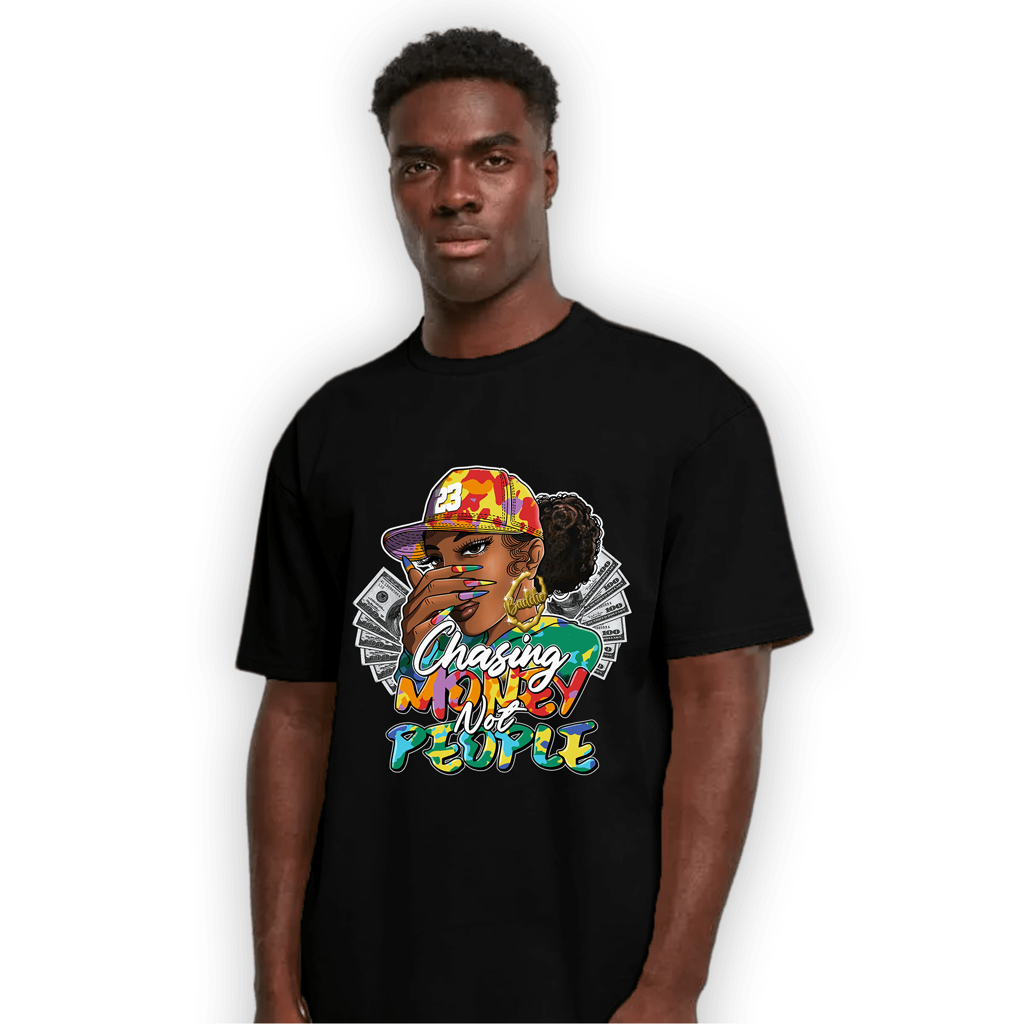 Mid GS Six Championships 1s T Shirt Match Melanin Chasing Money - NastyJamz