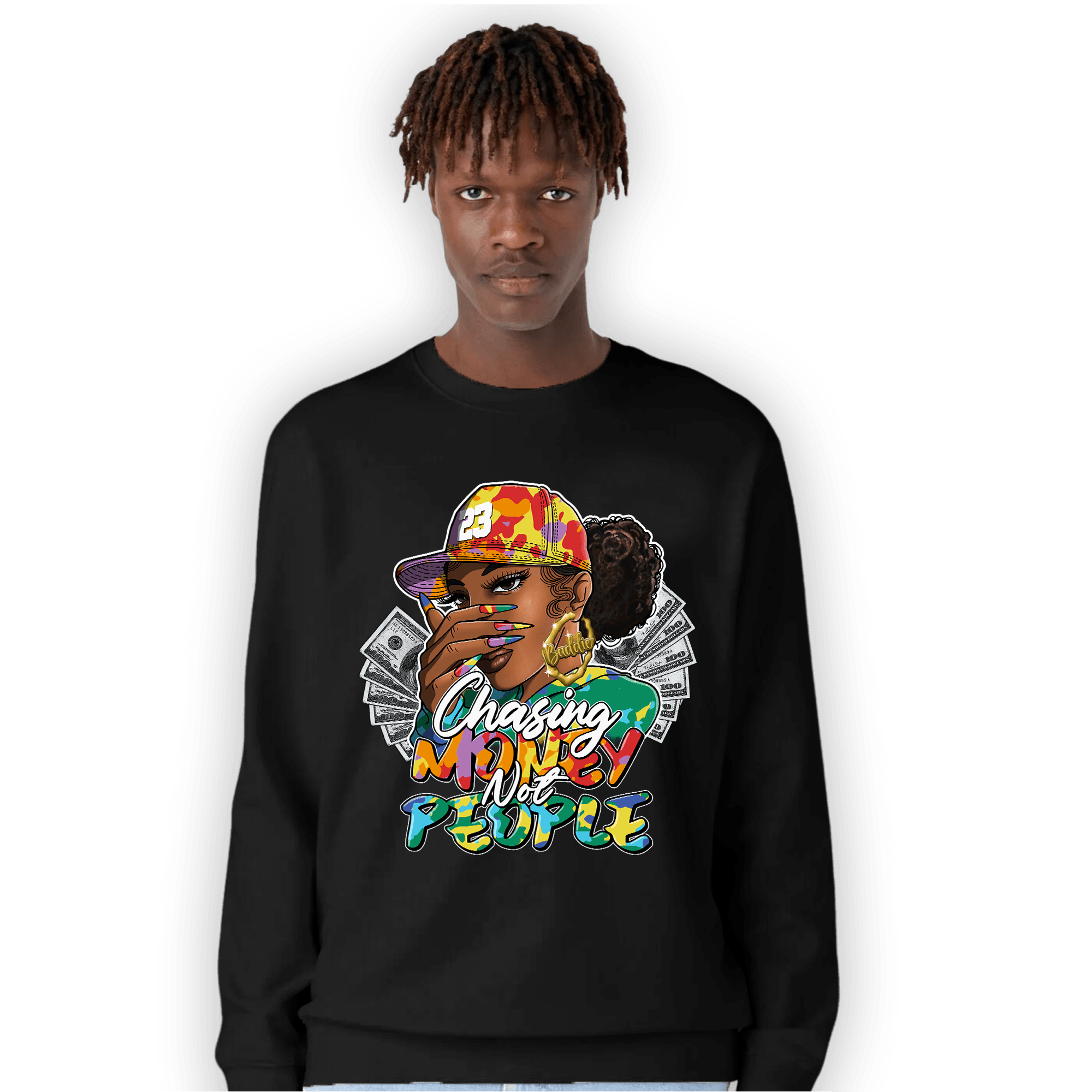 Mid GS Six Championships 1s Sweatshirt Match Melanin Chasing Money - NastyJamz