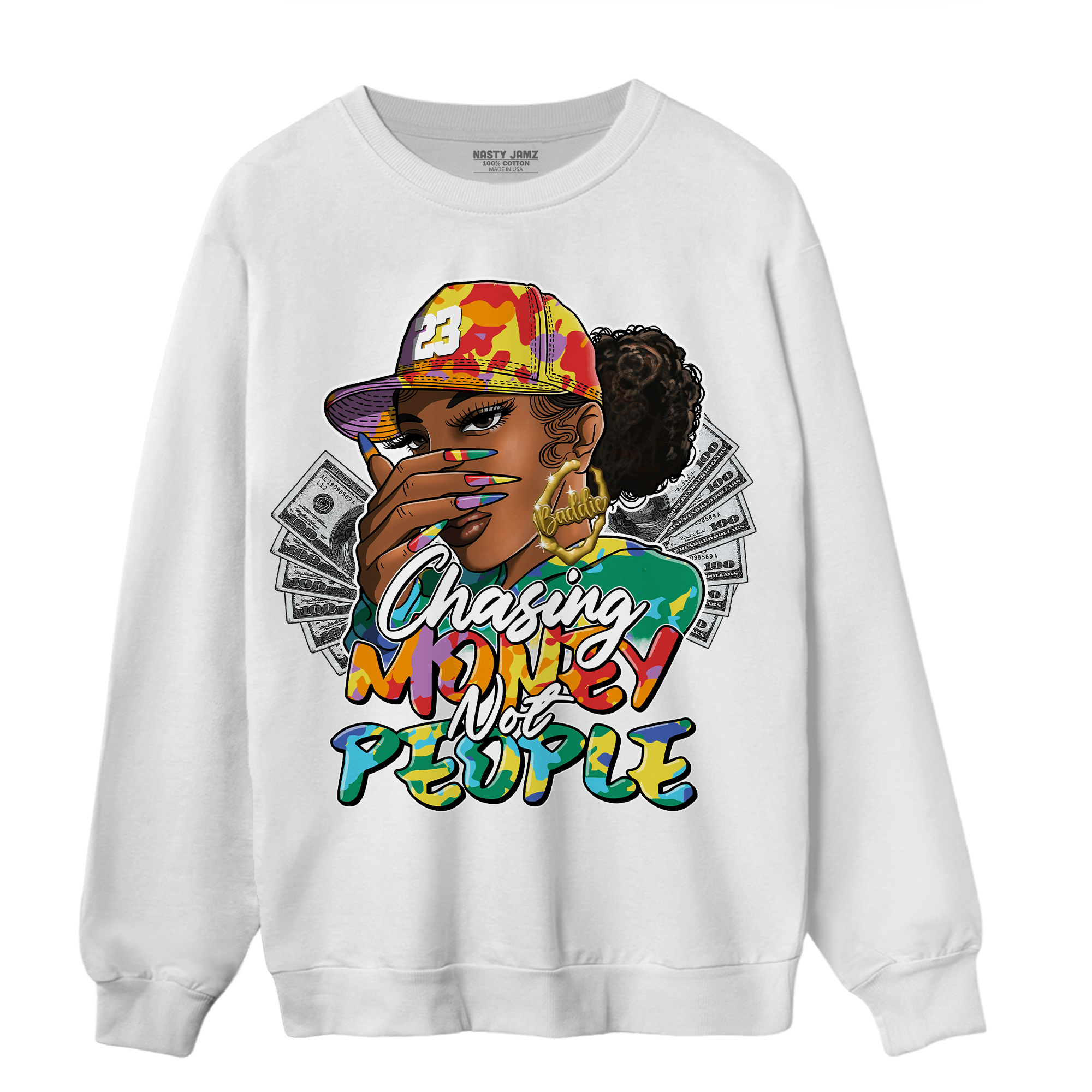 Mid GS Six Championships 1s Sweatshirt Match Melanin Chasing Money - NastyJamz