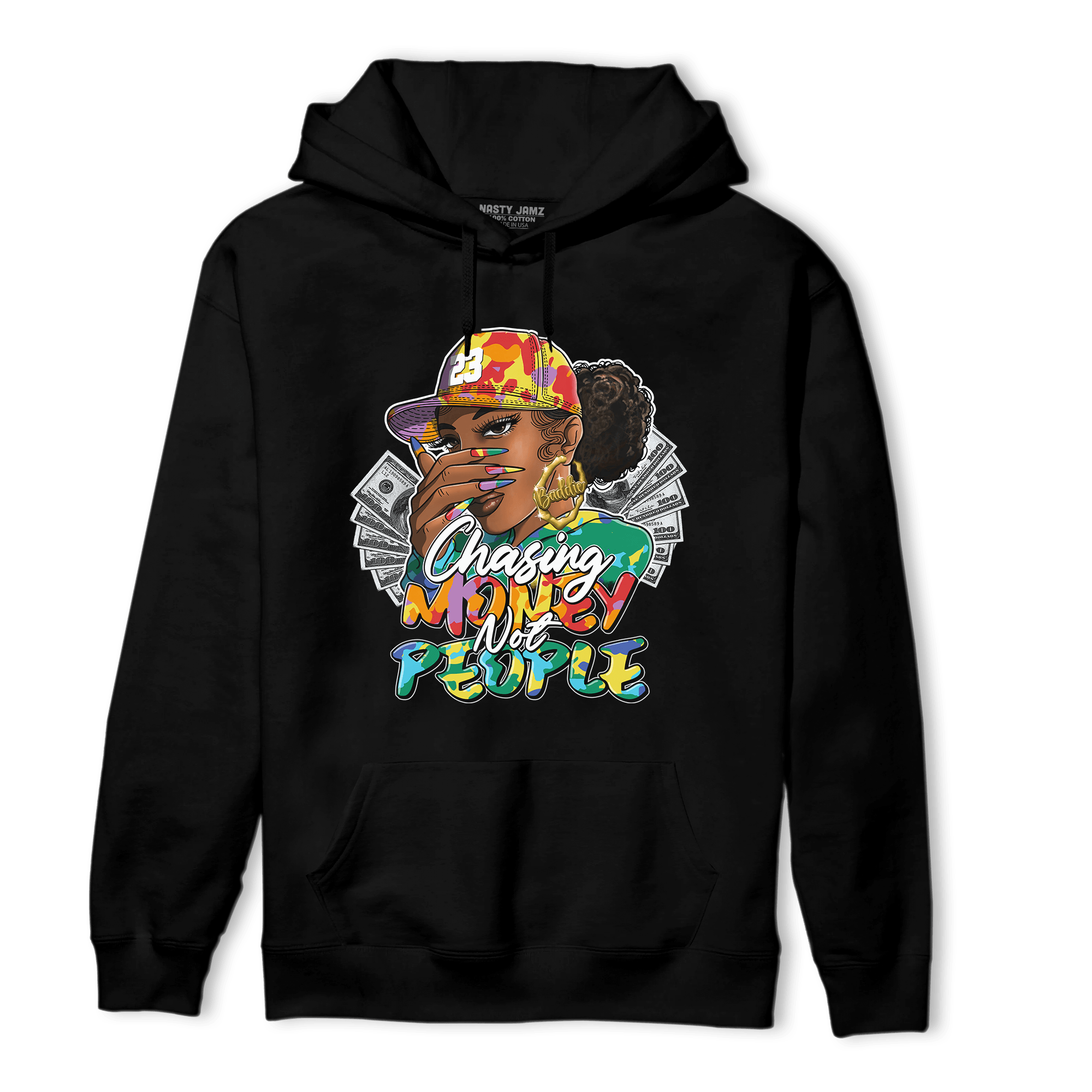 Mid GS Six Championships 1s Hoodie Match Melanin Chasing Money - NastyJamz