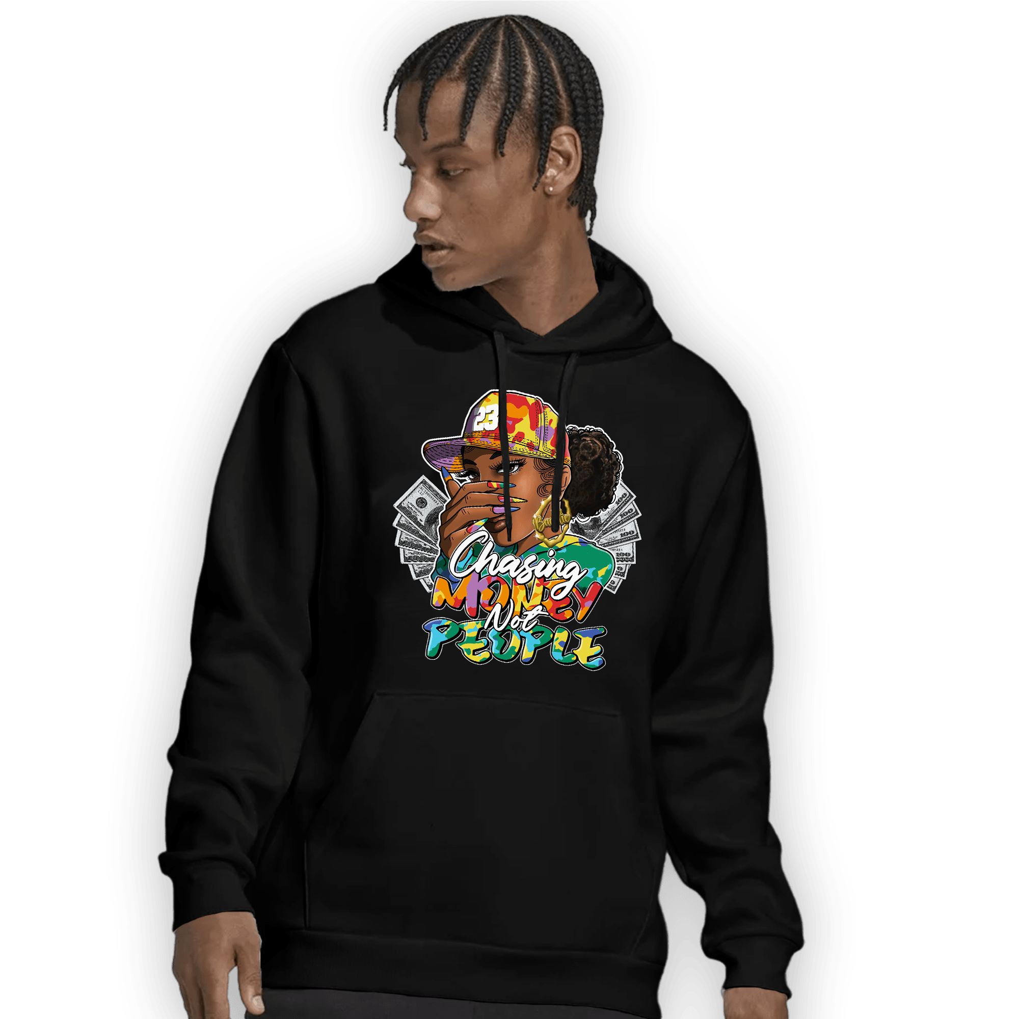 Mid GS Six Championships 1s Hoodie Match Melanin Chasing Money - NastyJamz