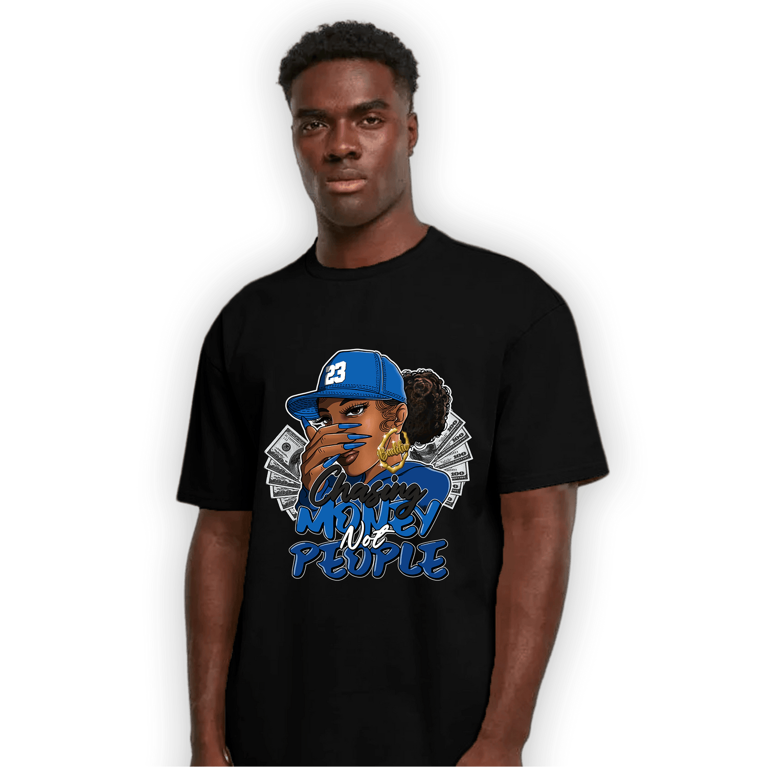 Royal Reimagined 1s T Shirt Match Melanin Chasing Money - NastyJamz