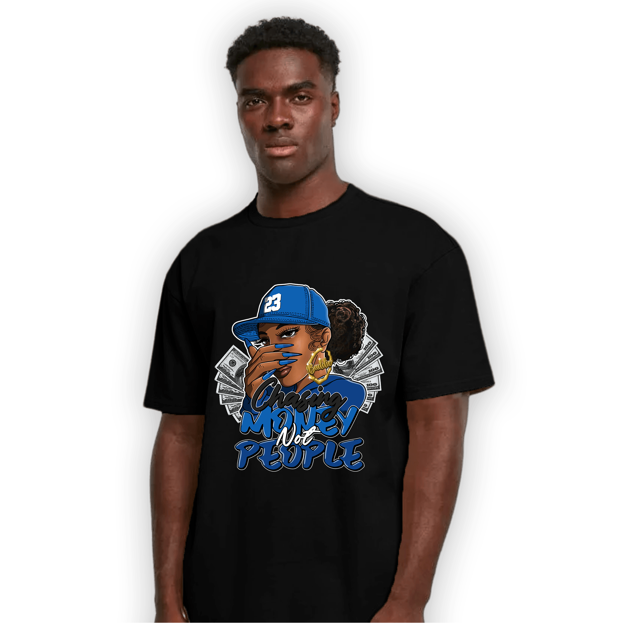 Royal Reimagined 1s T Shirt Match Melanin Chasing Money - NastyJamz