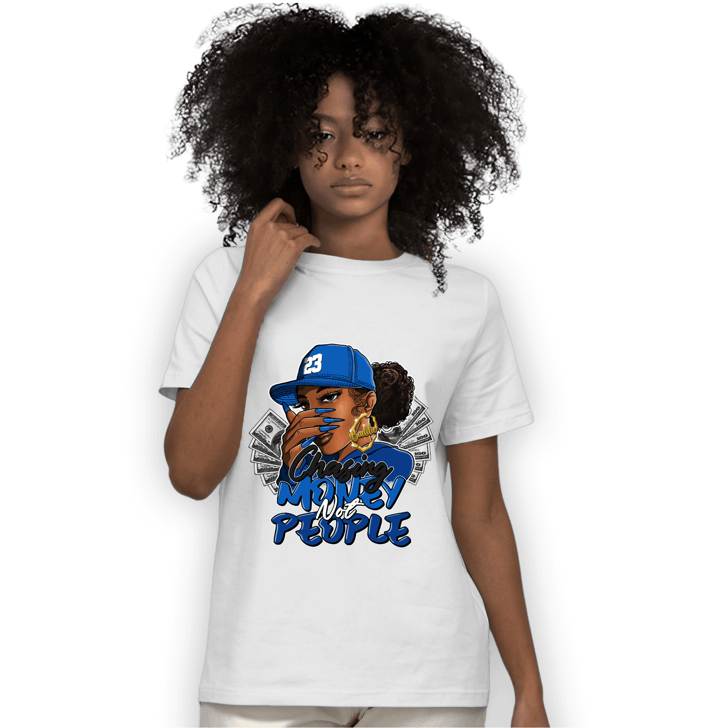 Royal Reimagined 1s T Shirt Match Melanin Chasing Money - NastyJamz