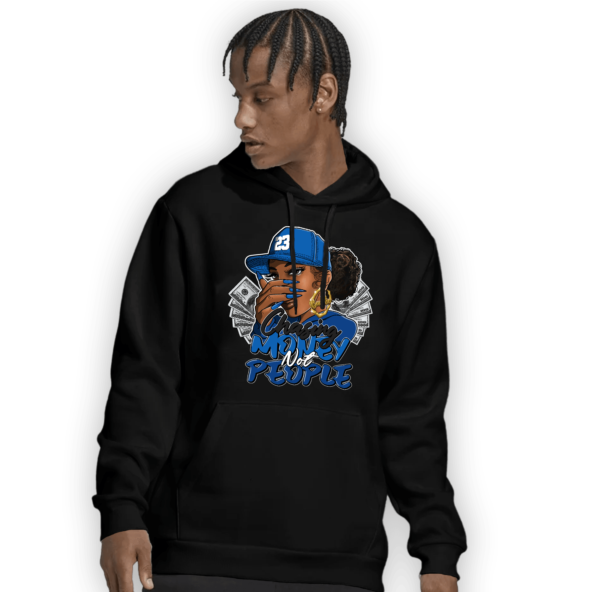 Royal Reimagined 1s Hoodie Match Melanin Chasing Money - NastyJamz