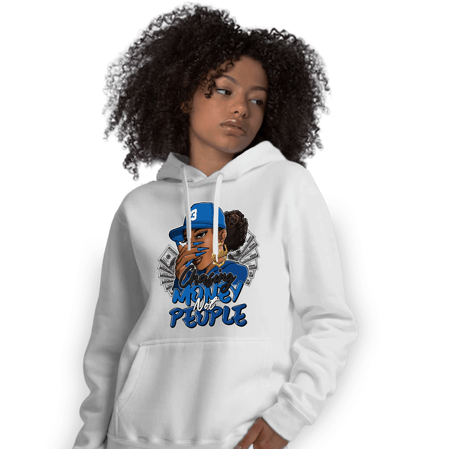 Royal Reimagined 1s Hoodie Match Melanin Chasing Money - NastyJamz