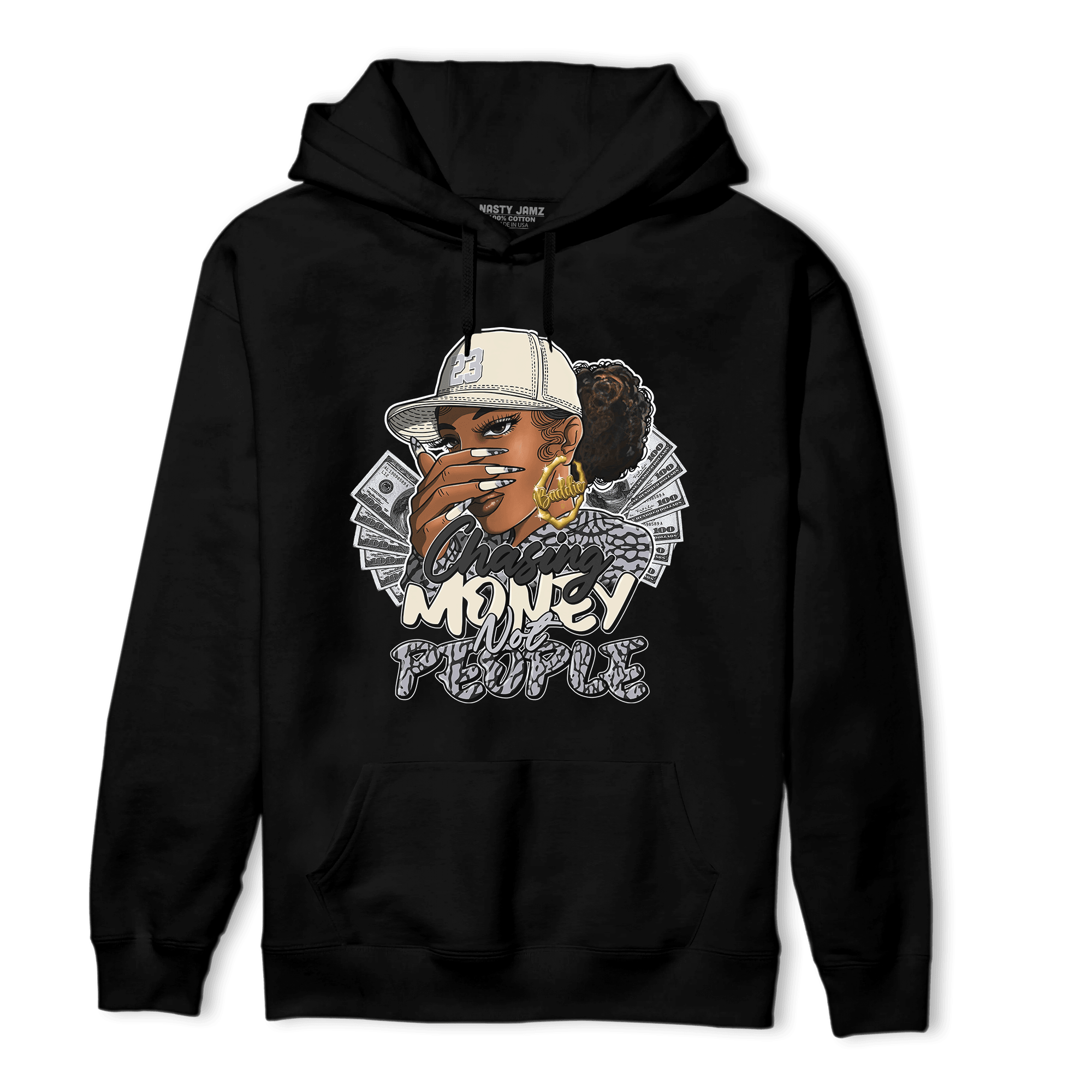 Off Noir 3s Hoodie Match Melanin Chasing Money - NastyJamz