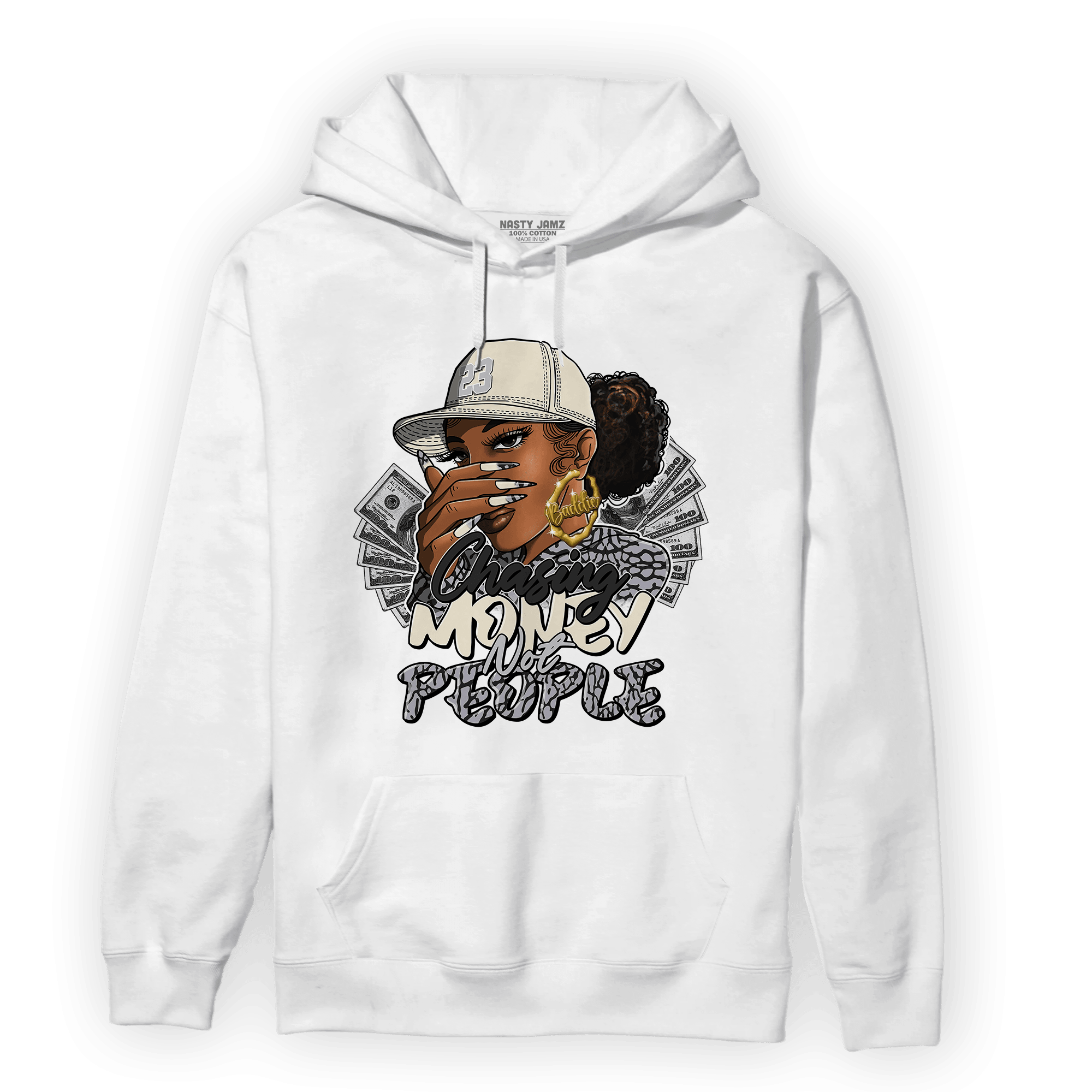 Off Noir 3s Hoodie Match Melanin Chasing Money - NastyJamz